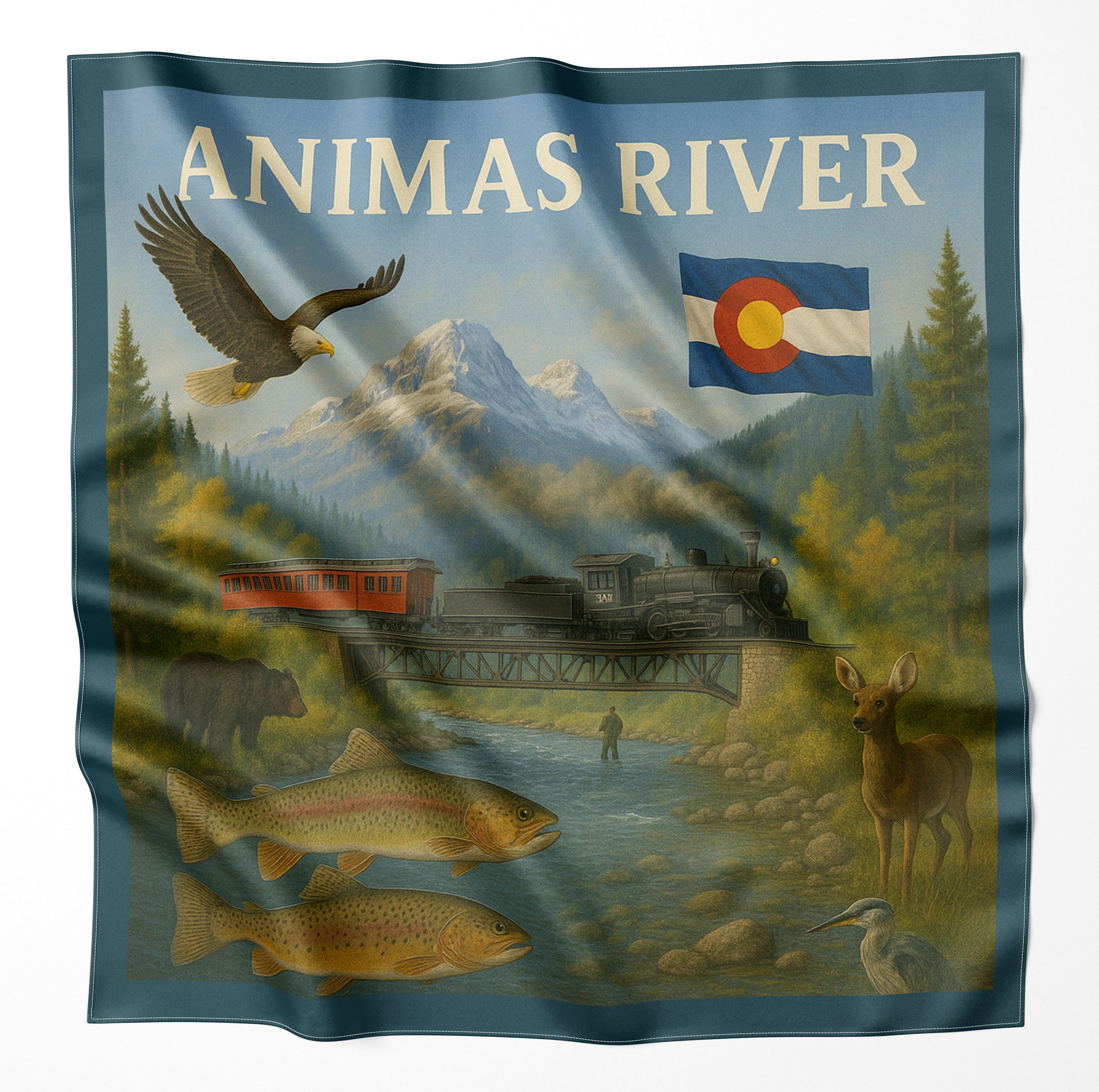 Animas River Colorado Microfiber Cloth Bandana