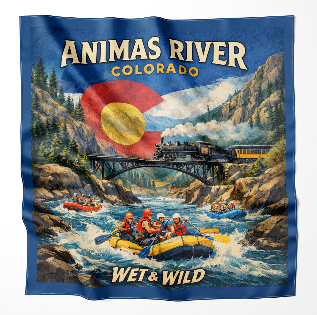 Animas River Colorado Rafting Microfiber Cloth Bandana