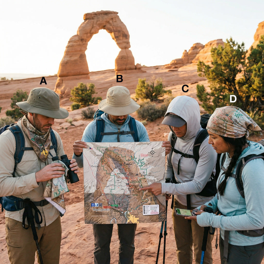 Arches National Park Handy Map Microfiber Cloth Bandana