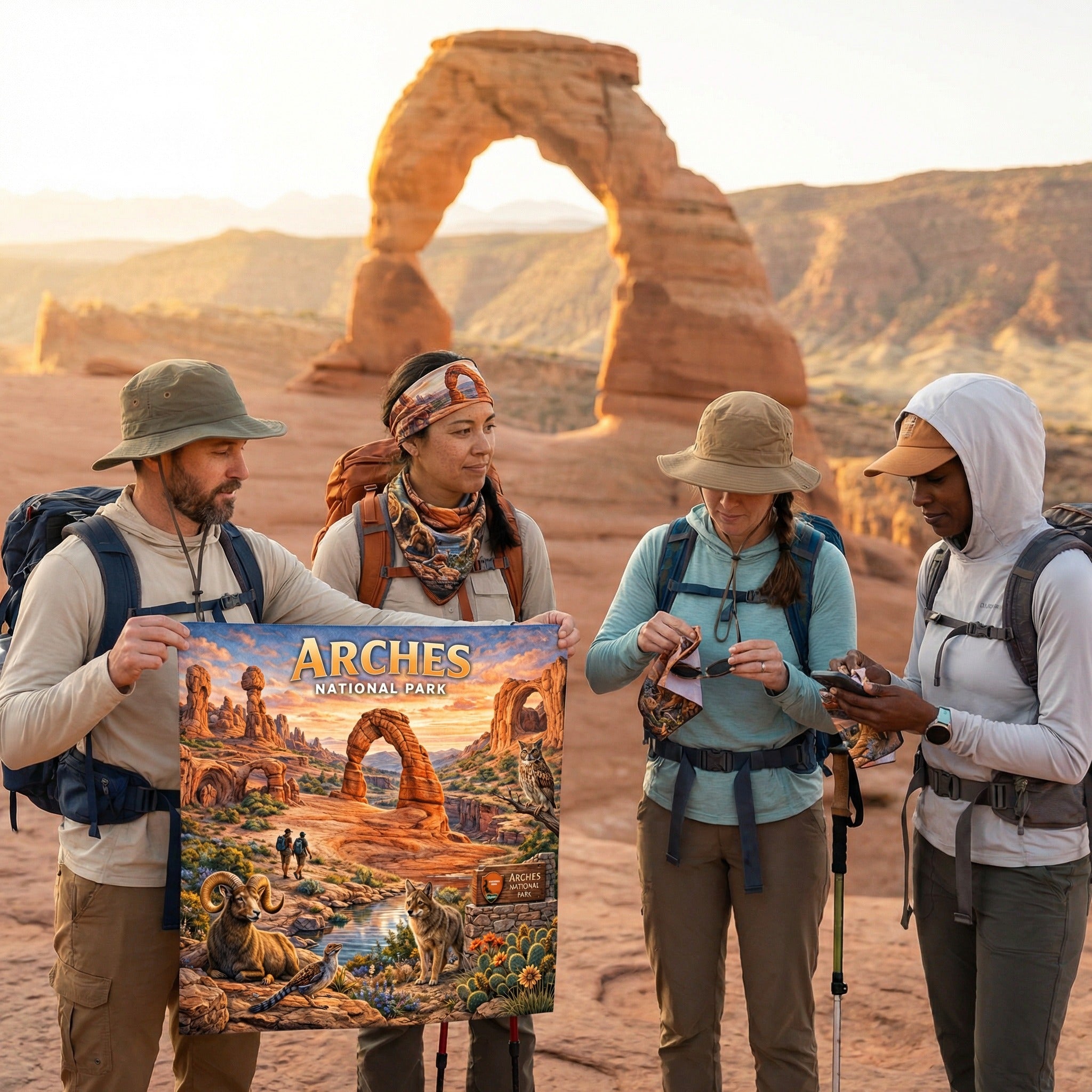 Arches National Park Handy Map Microfiber Cloth Bandana