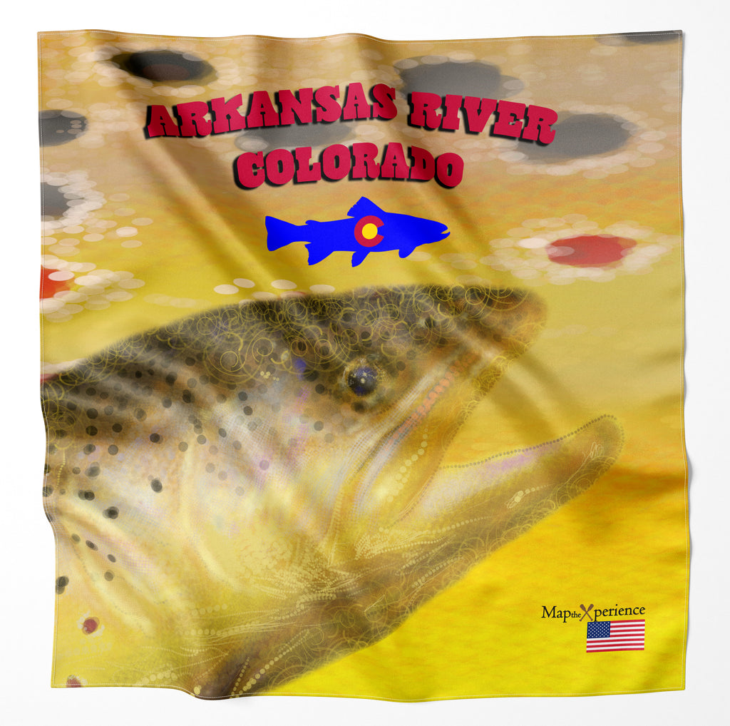 Arkansas River Colorado Microfiber Map Bandana