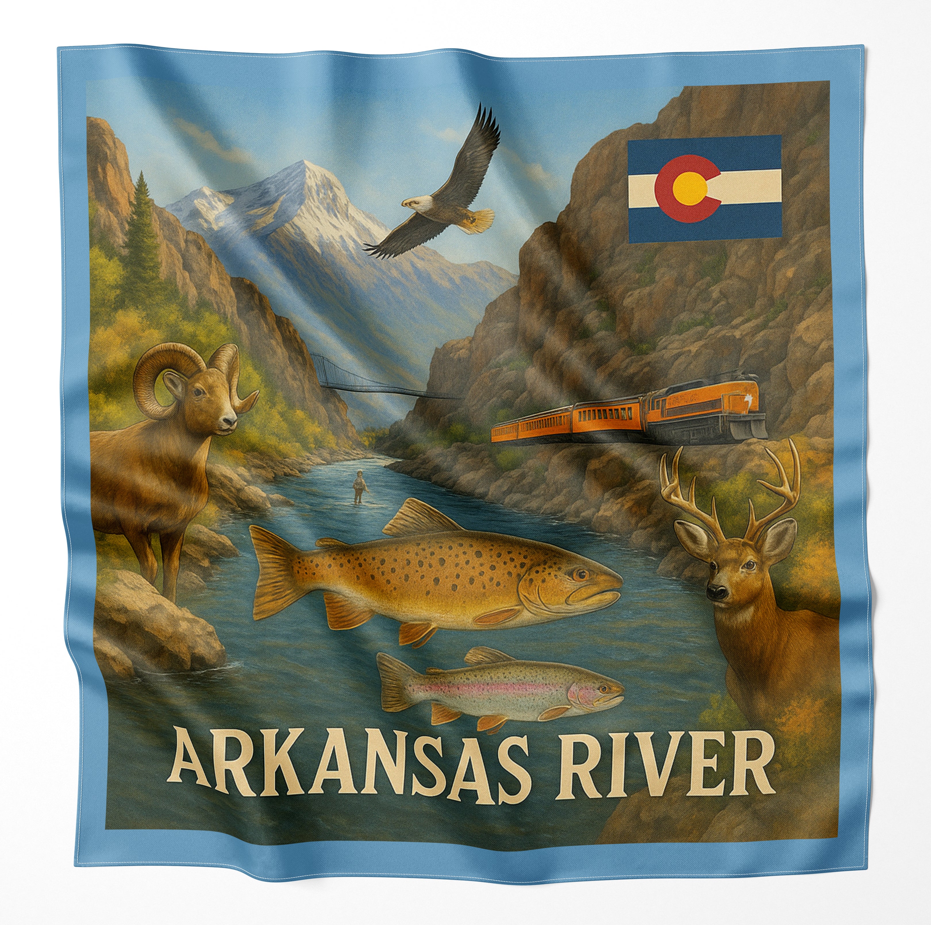Arkansas River Colorado Microfiber Cloth Bandana