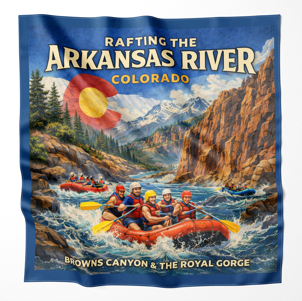 Arkansas River Colorado Rafting Microfiber Cloth Bandana