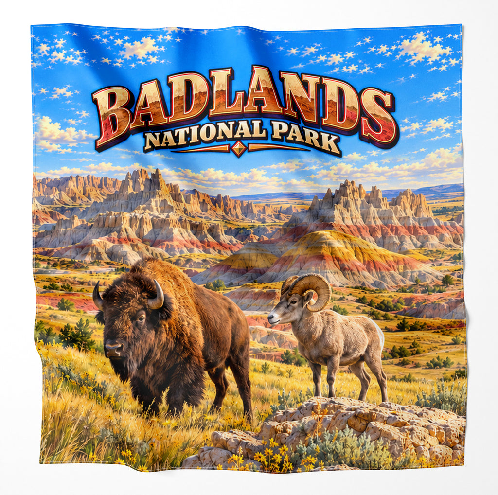 Badlands National Park – Microfiber Map Cloth Bandana