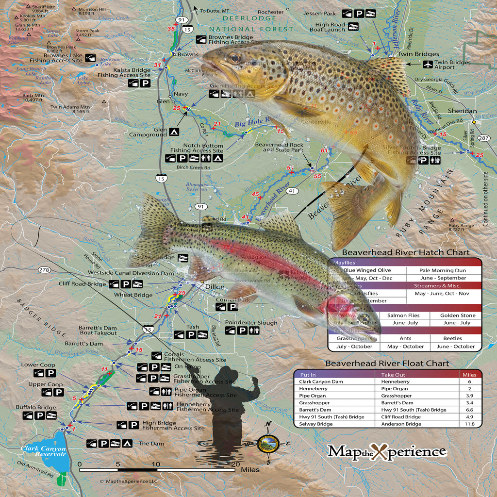 Beaverhead River Montana Map X Guard Neck Gaiter