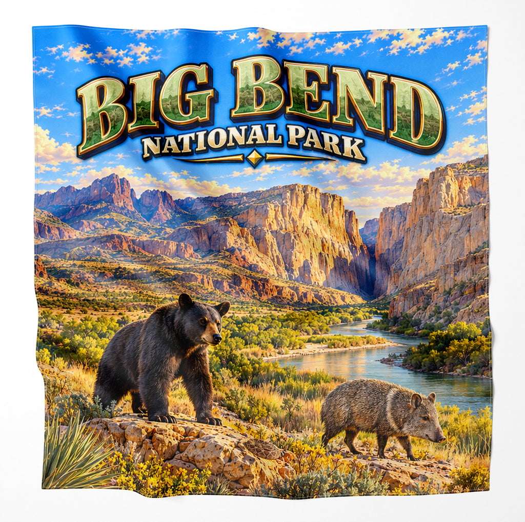 Big Bend National Park – Microfiber Map Cloth Bandana