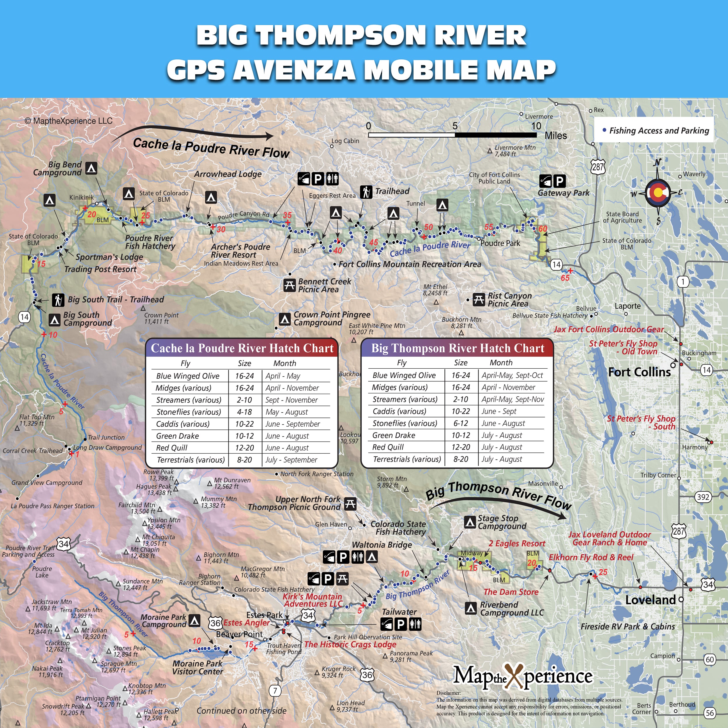 Big Thompson River Colorado Mobile GPS Fishing Map