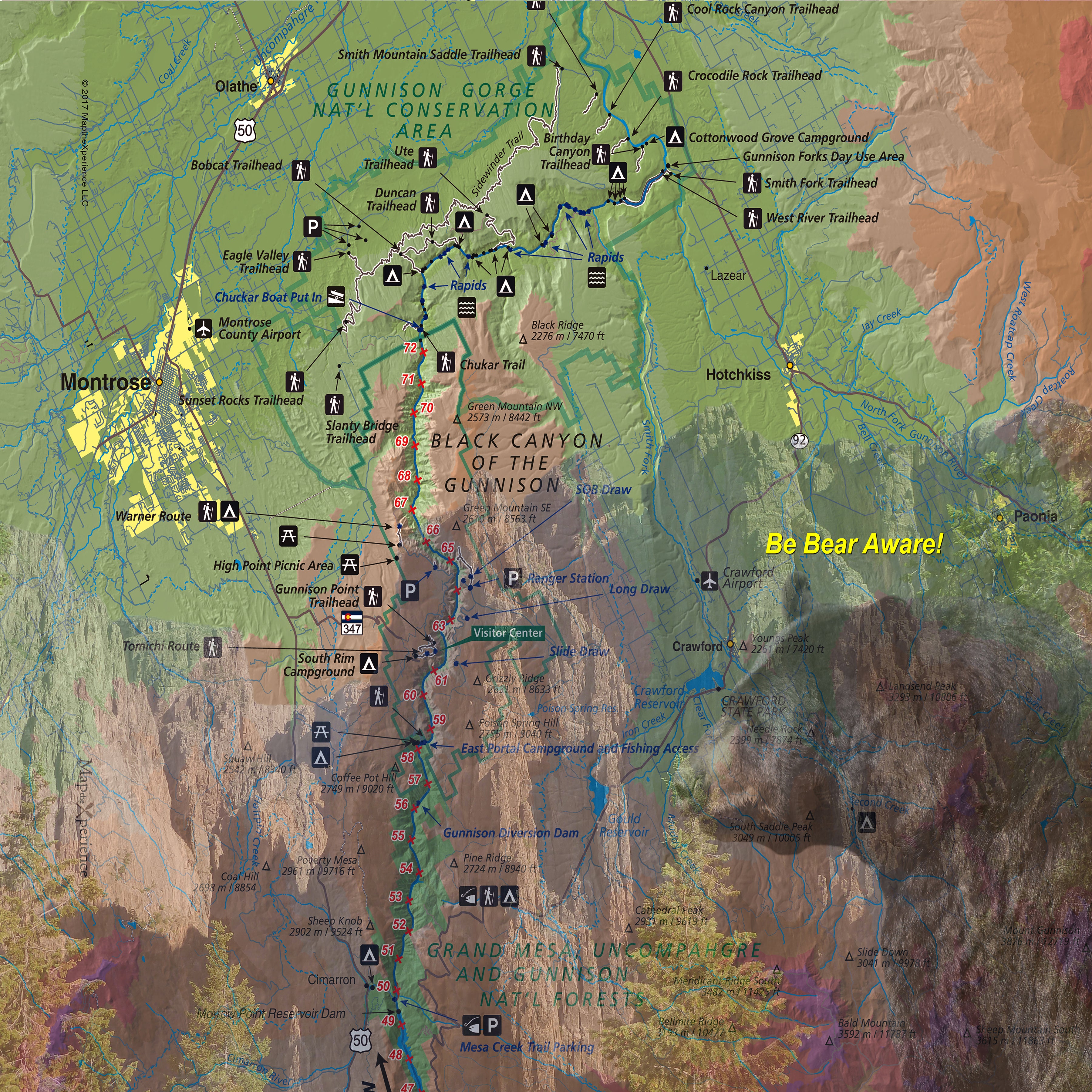 Black Canyon of the Gunnison National Park Map X Guard Neck Gaiter