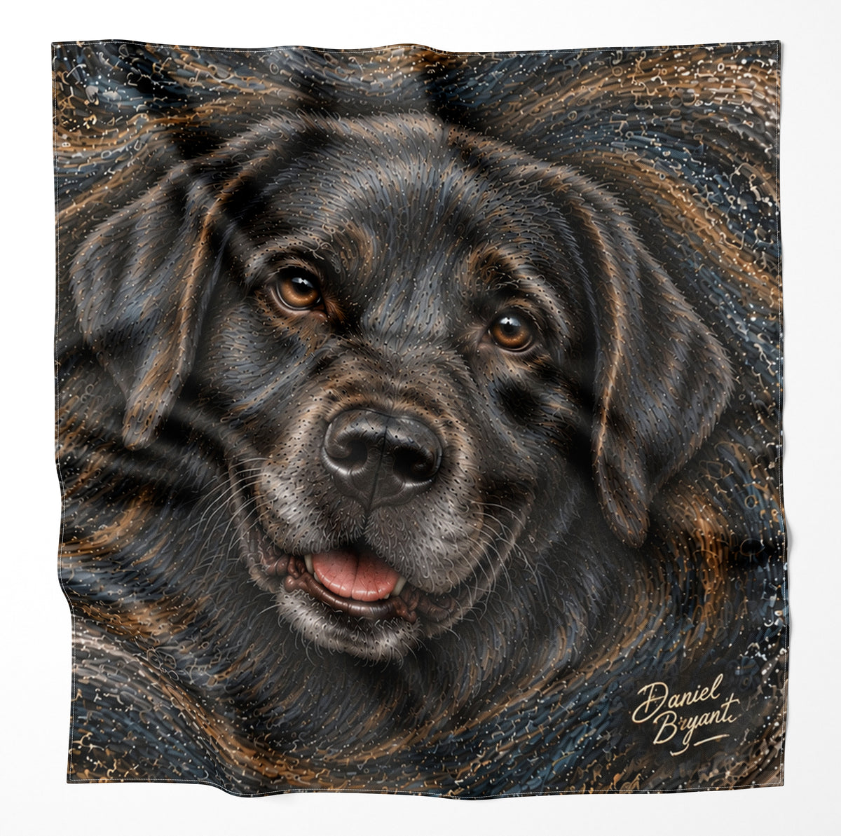 Black Labrador Retriever Microfiber Cloth Bandana