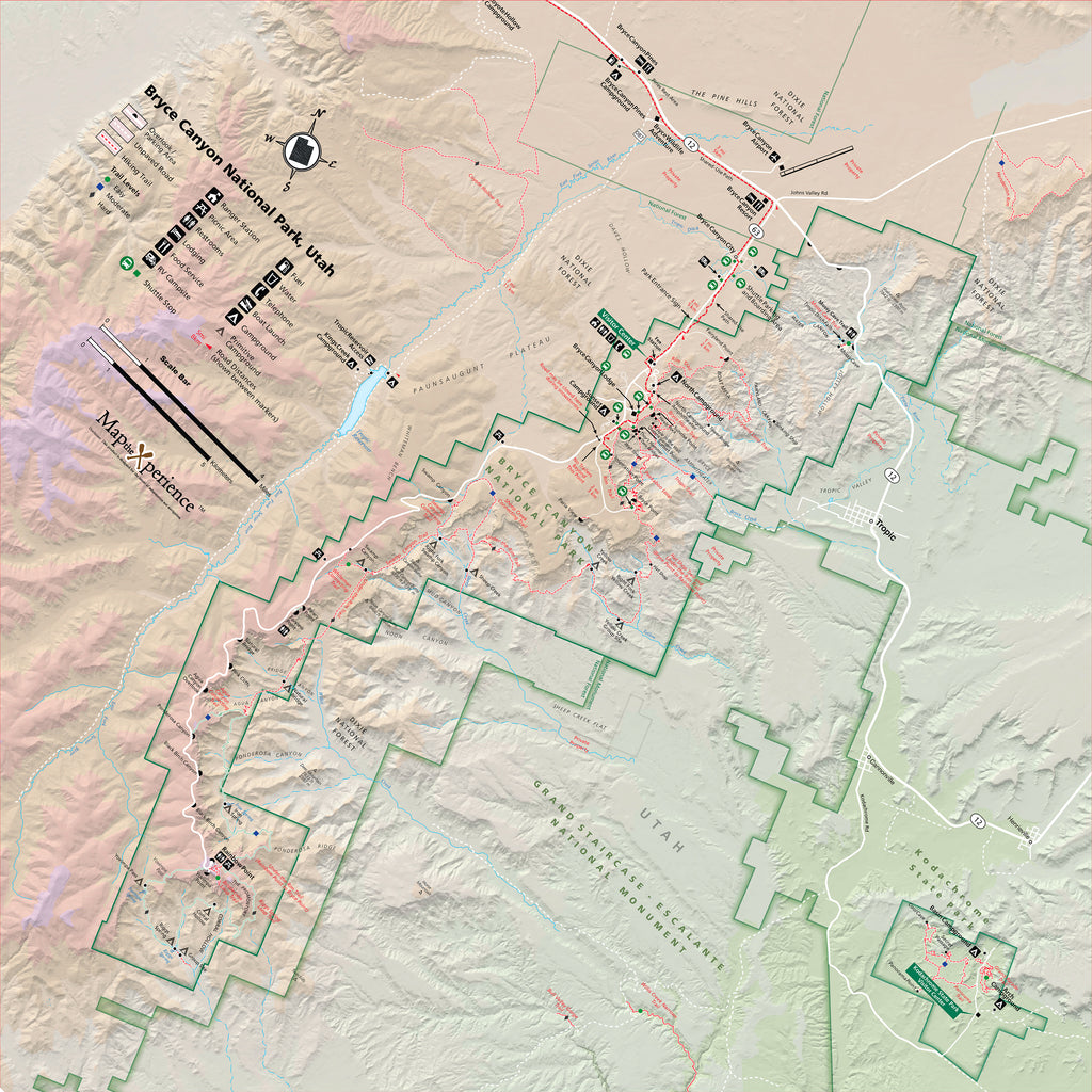 Bryce Canyon National Park Map X Guard Neck Gaiter