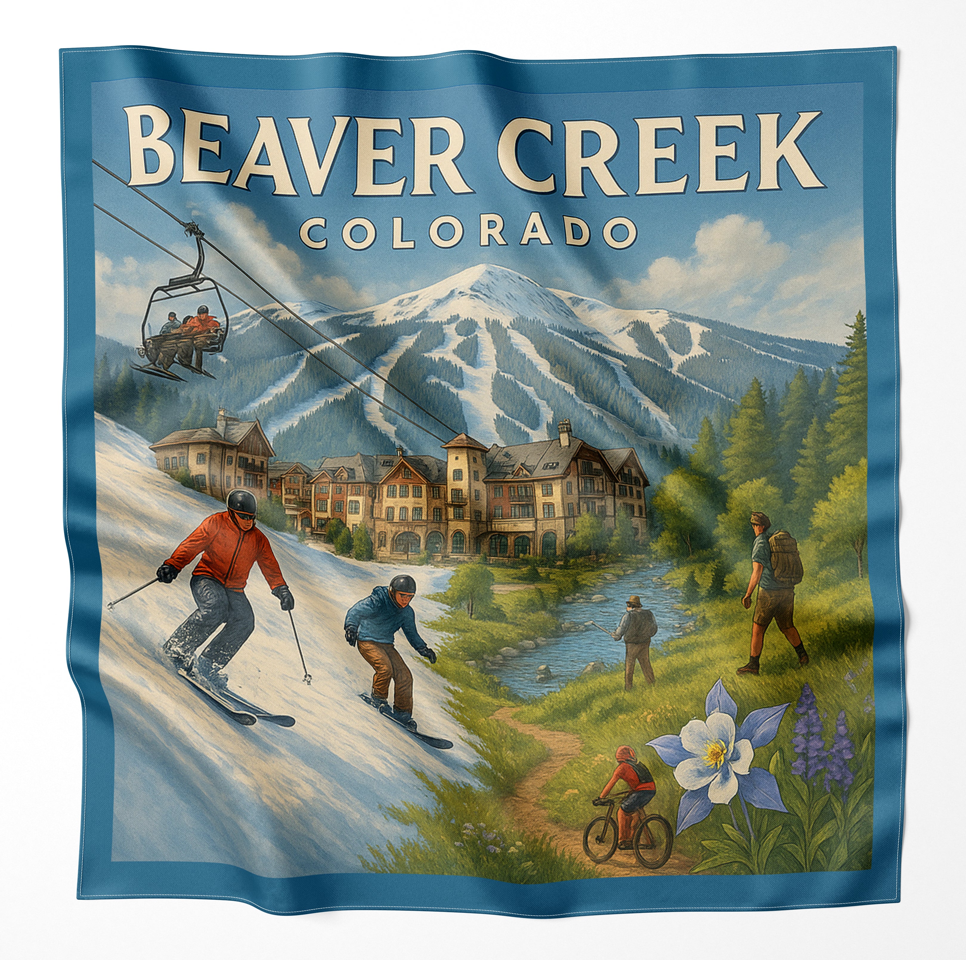 Beaver Creek Colorado Microfiber Cloth Bandana
