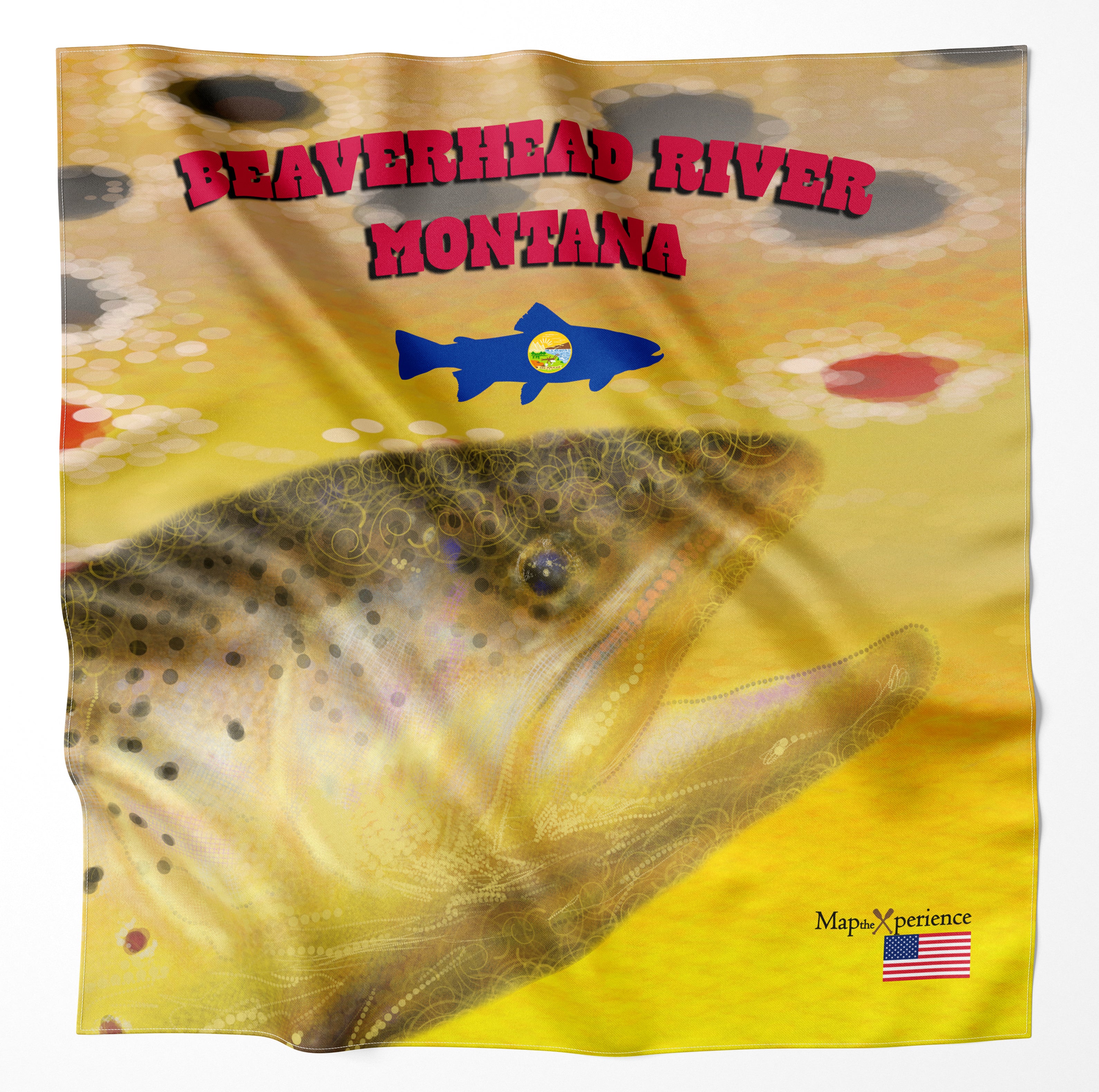 Beaverhead River Montana Microfiber Map Bandana