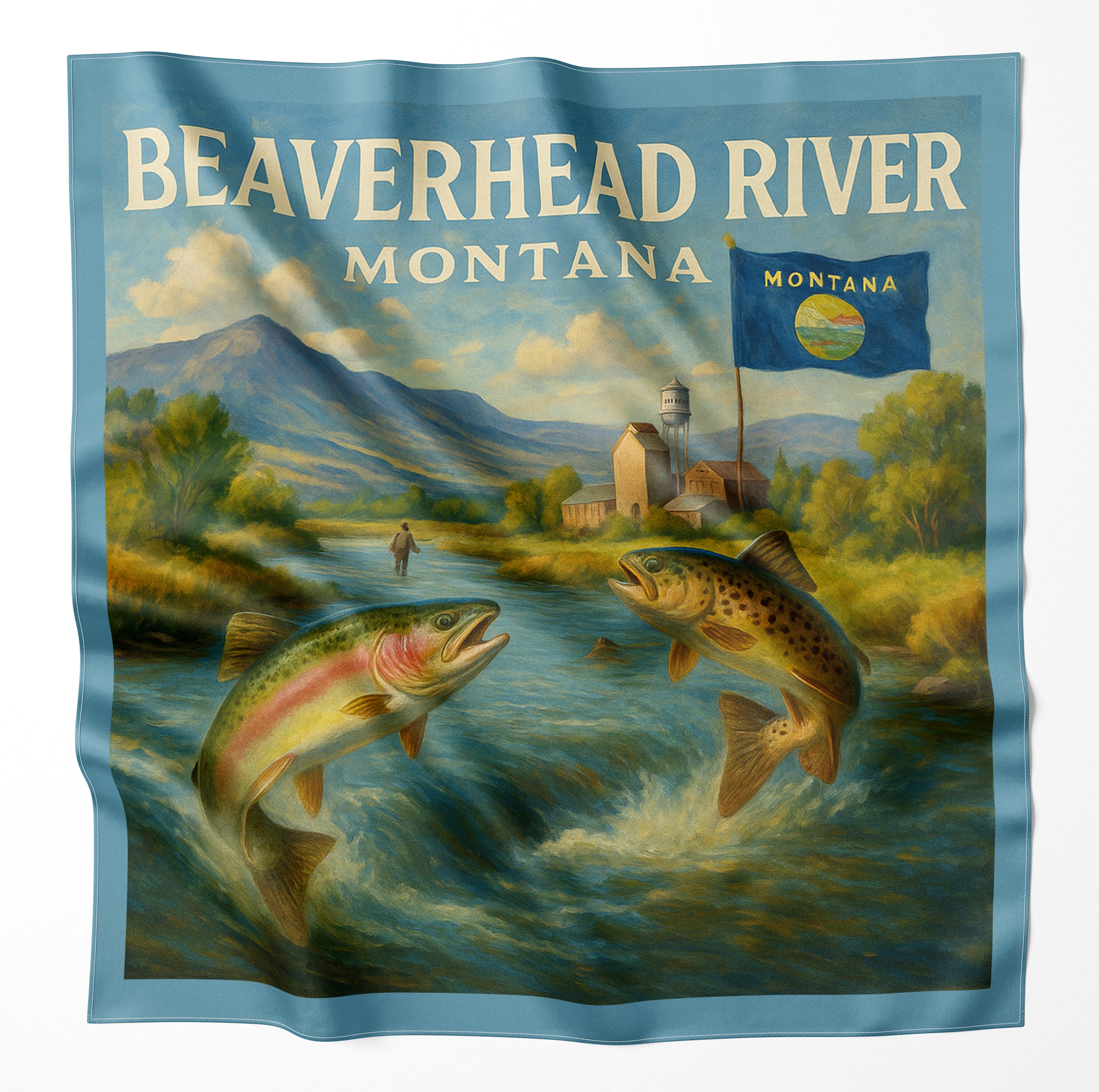 Beaverhead River Montana Microfiber Cloth Bandana