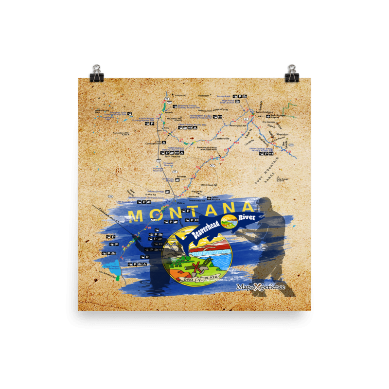 Beaverhead River, Montana Map Poster | Free Mobile Map