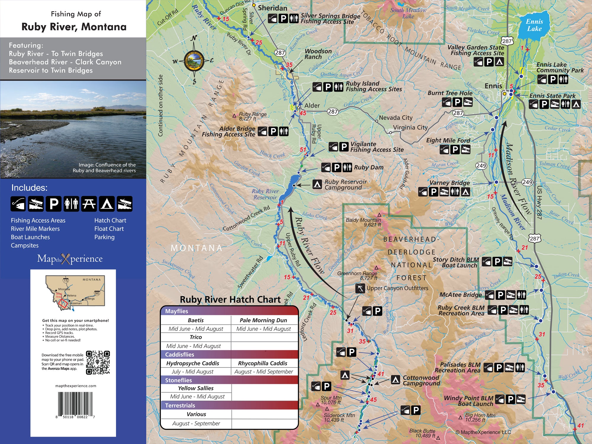 Beaverhead River, Montana Fishing Map