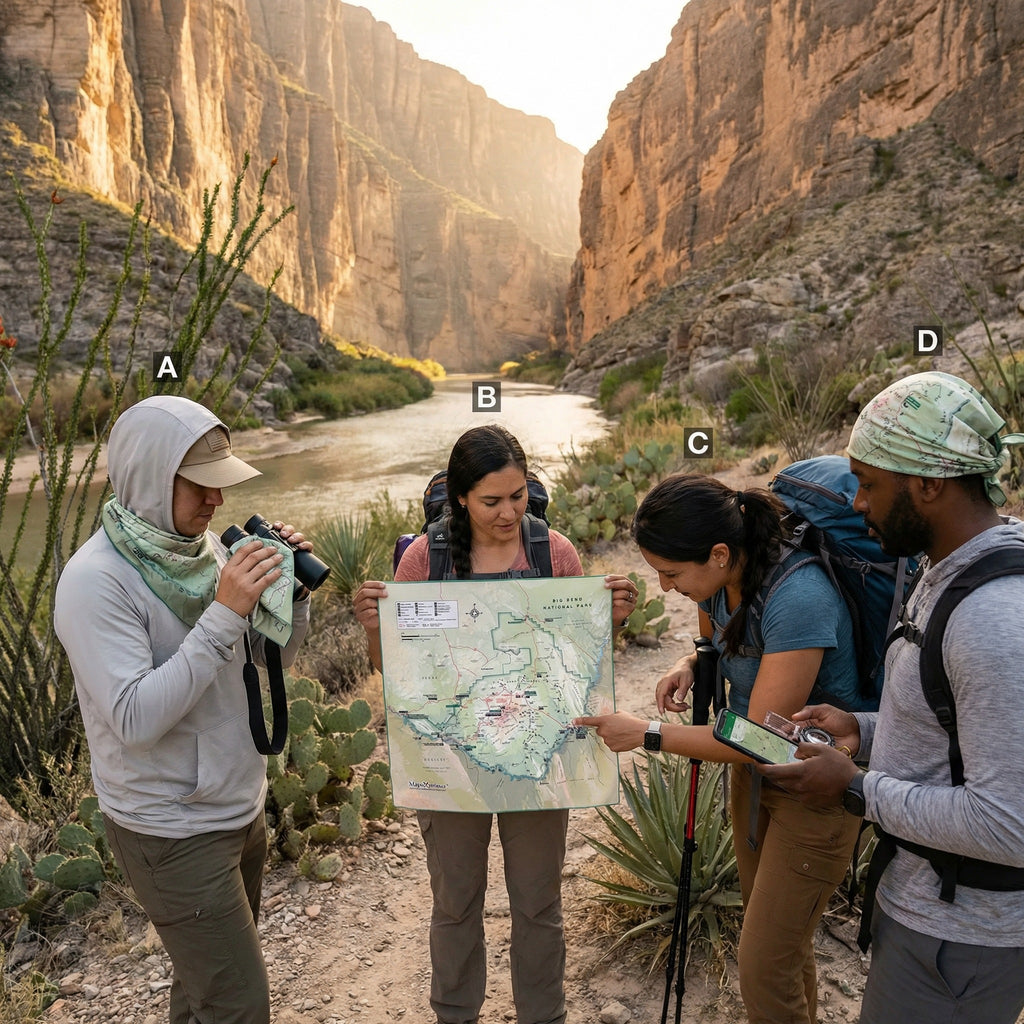 Big Bend National Park Handy Map Microfiber Cloth Bandana