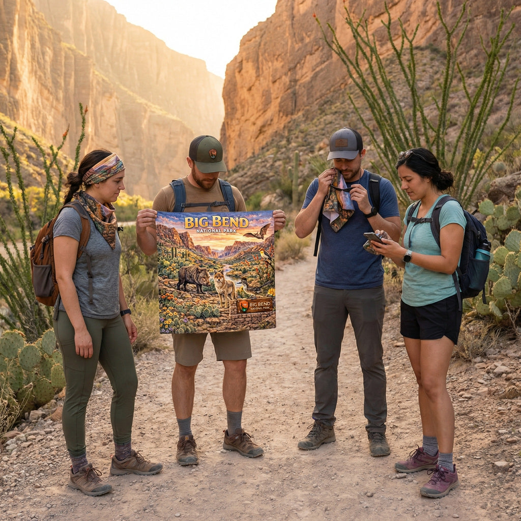 Big Bend National Park Handy Map Microfiber Cloth Bandana