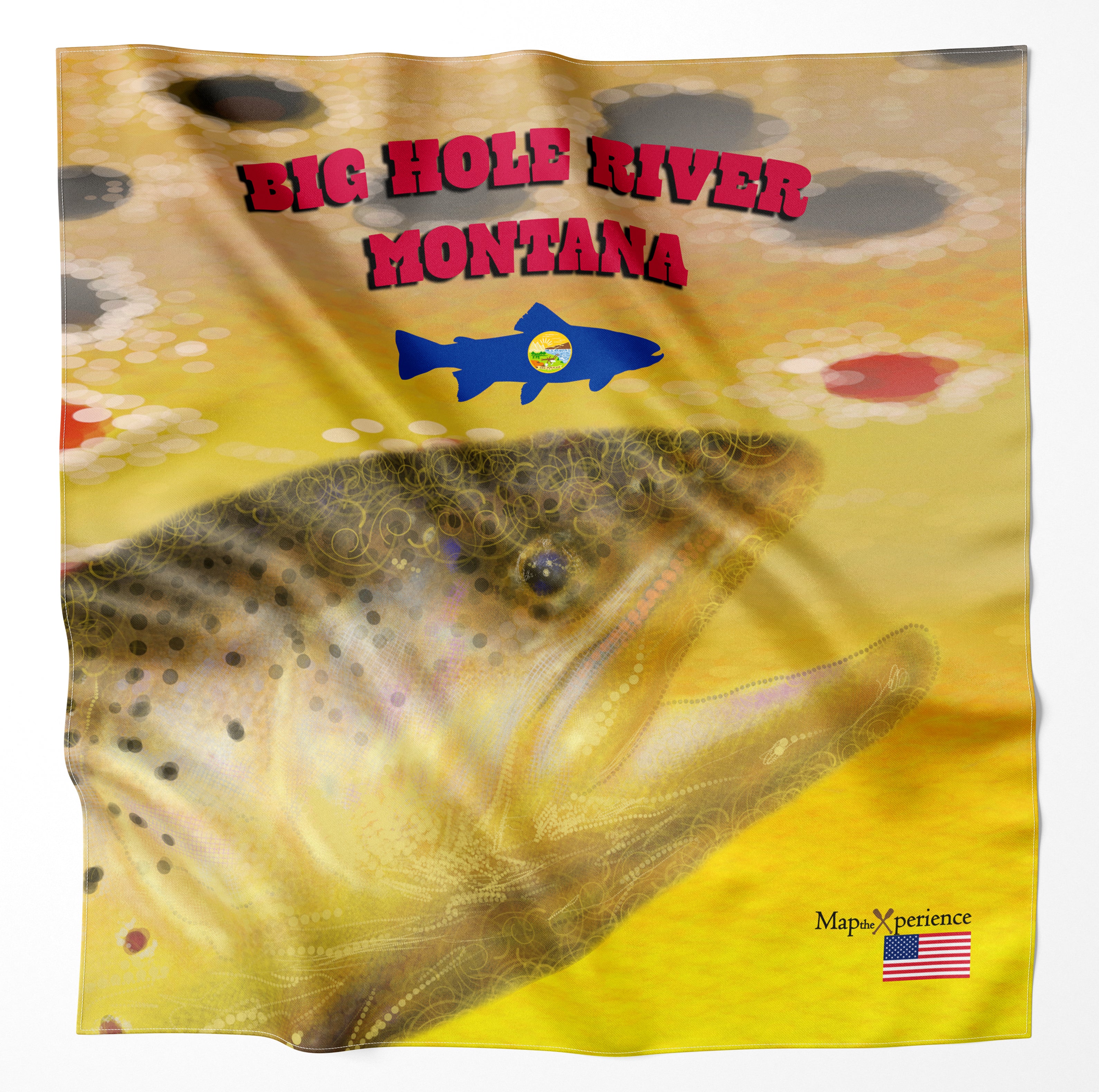 Big Hole River Montana Microfiber Map Bandana