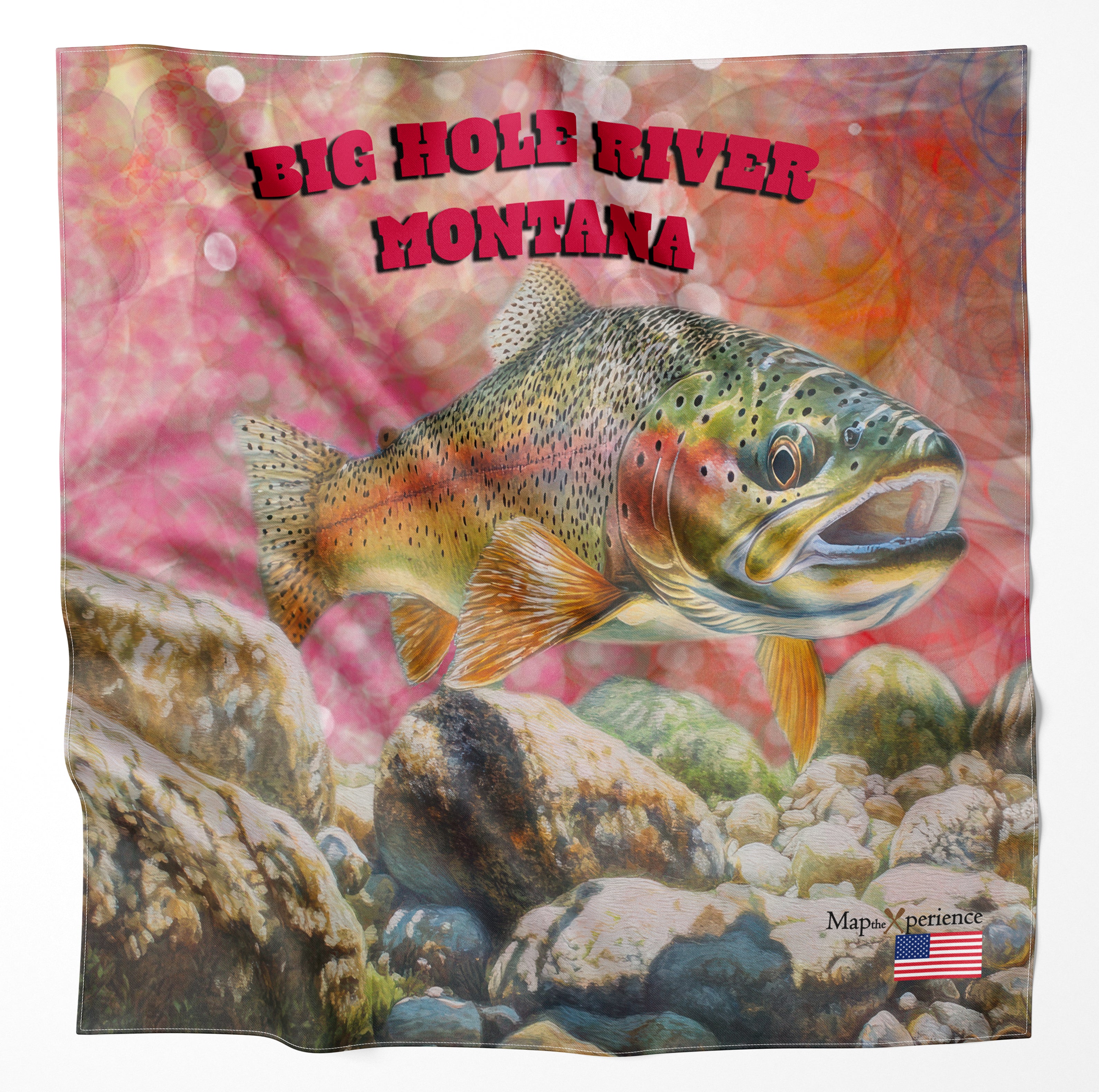 Big Hole River Montana Microfiber Map Bandana