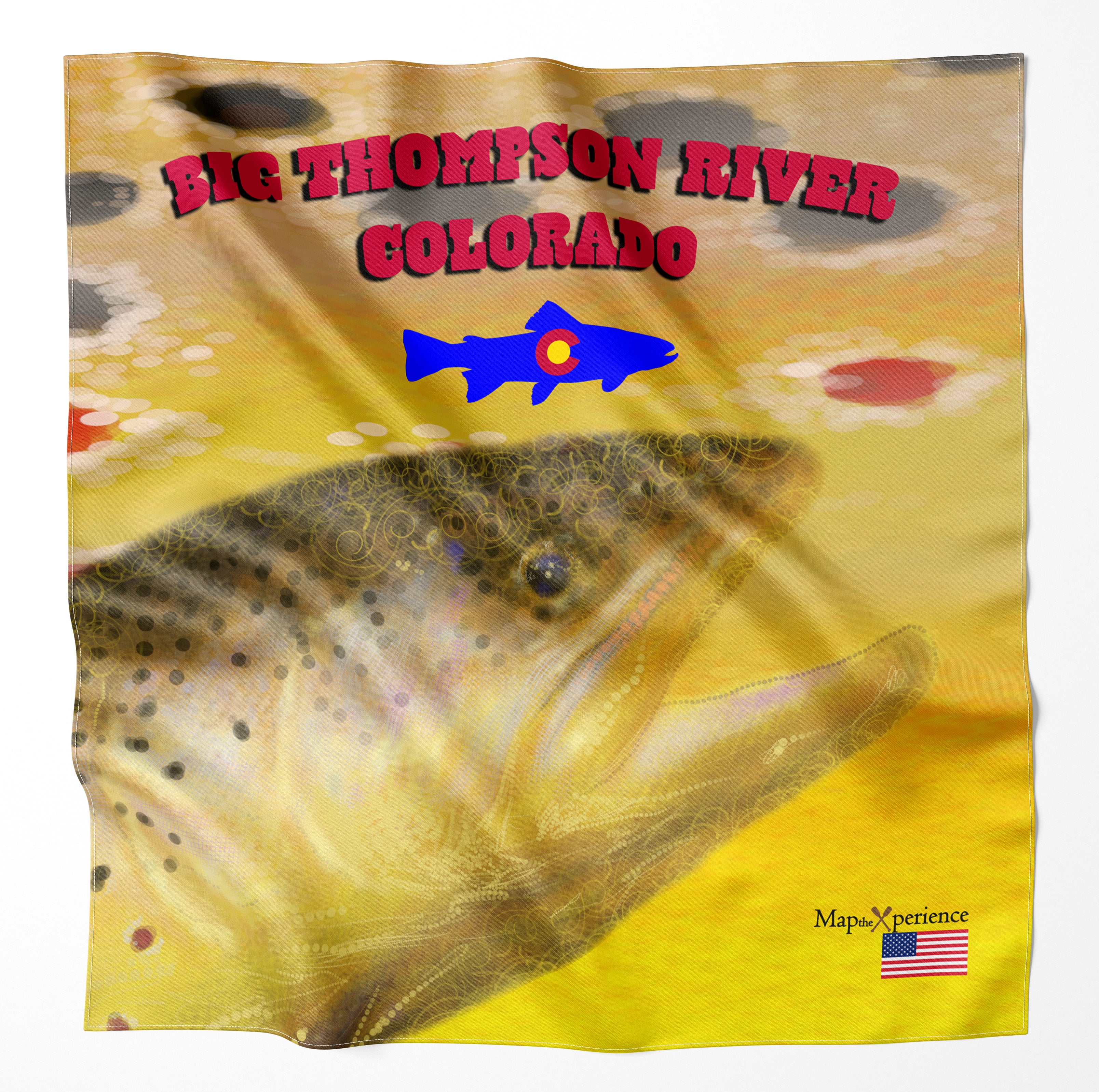 Big Thompson River Colorado Microfiber Map Bandana