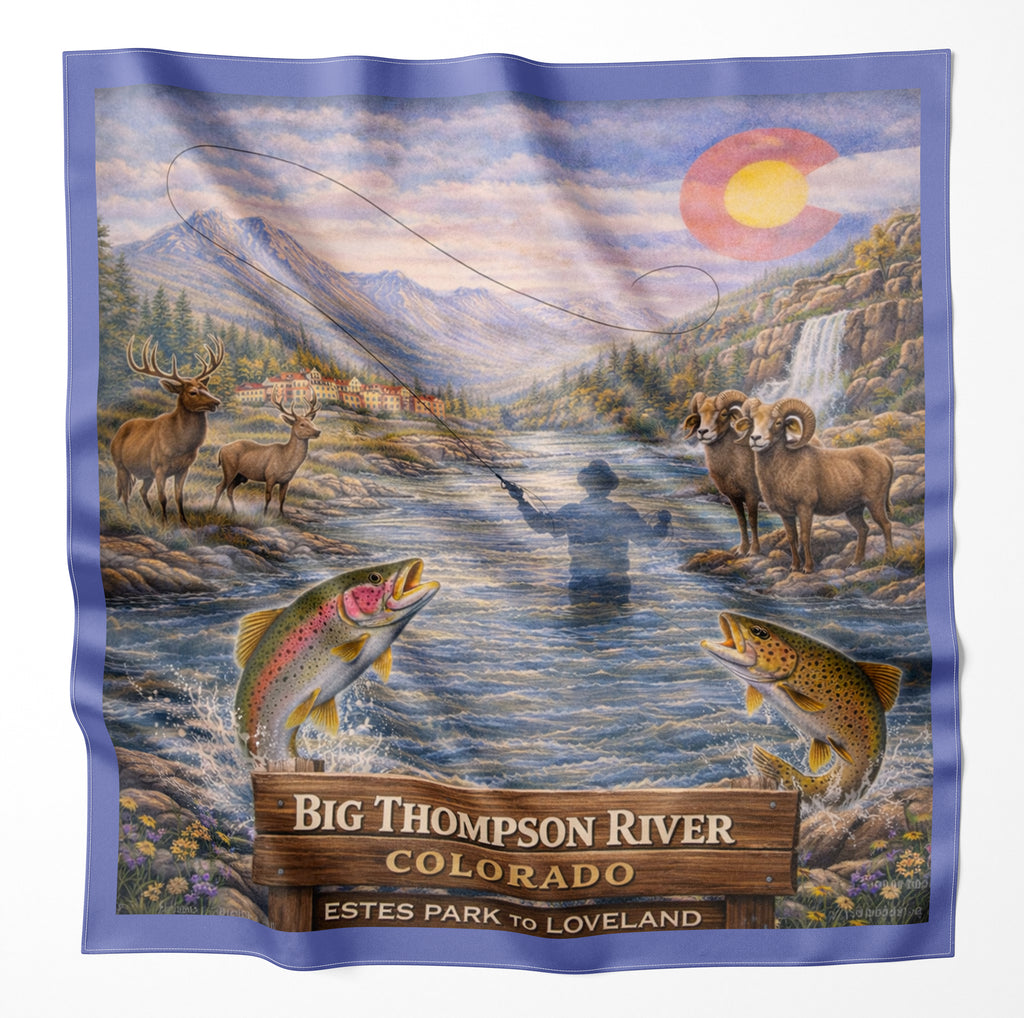 Big Thompson River Colorado Fly Fishing Microfiber Cloth Bandana
