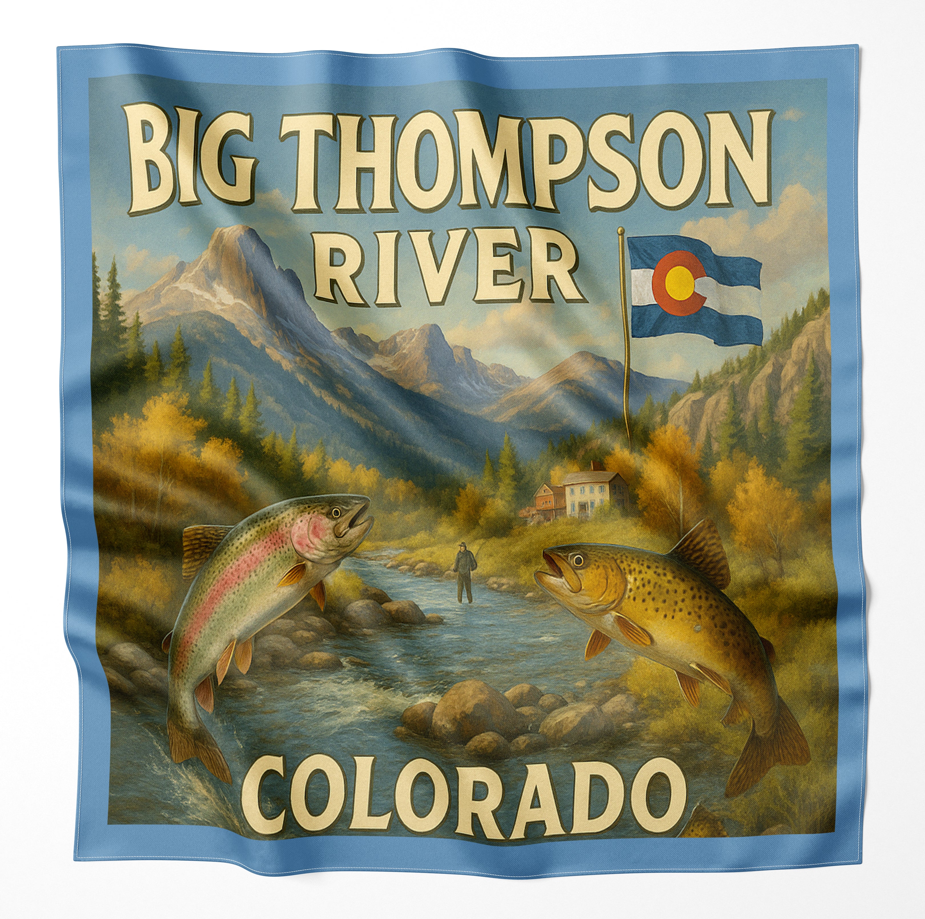 Big Thompson River Colorado Microfiber Cloth Bandana