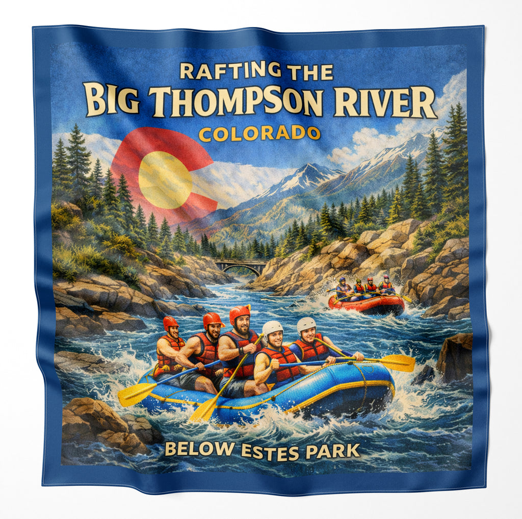 Big Thompson River Colorado Rafting Microfiber Cloth Bandana