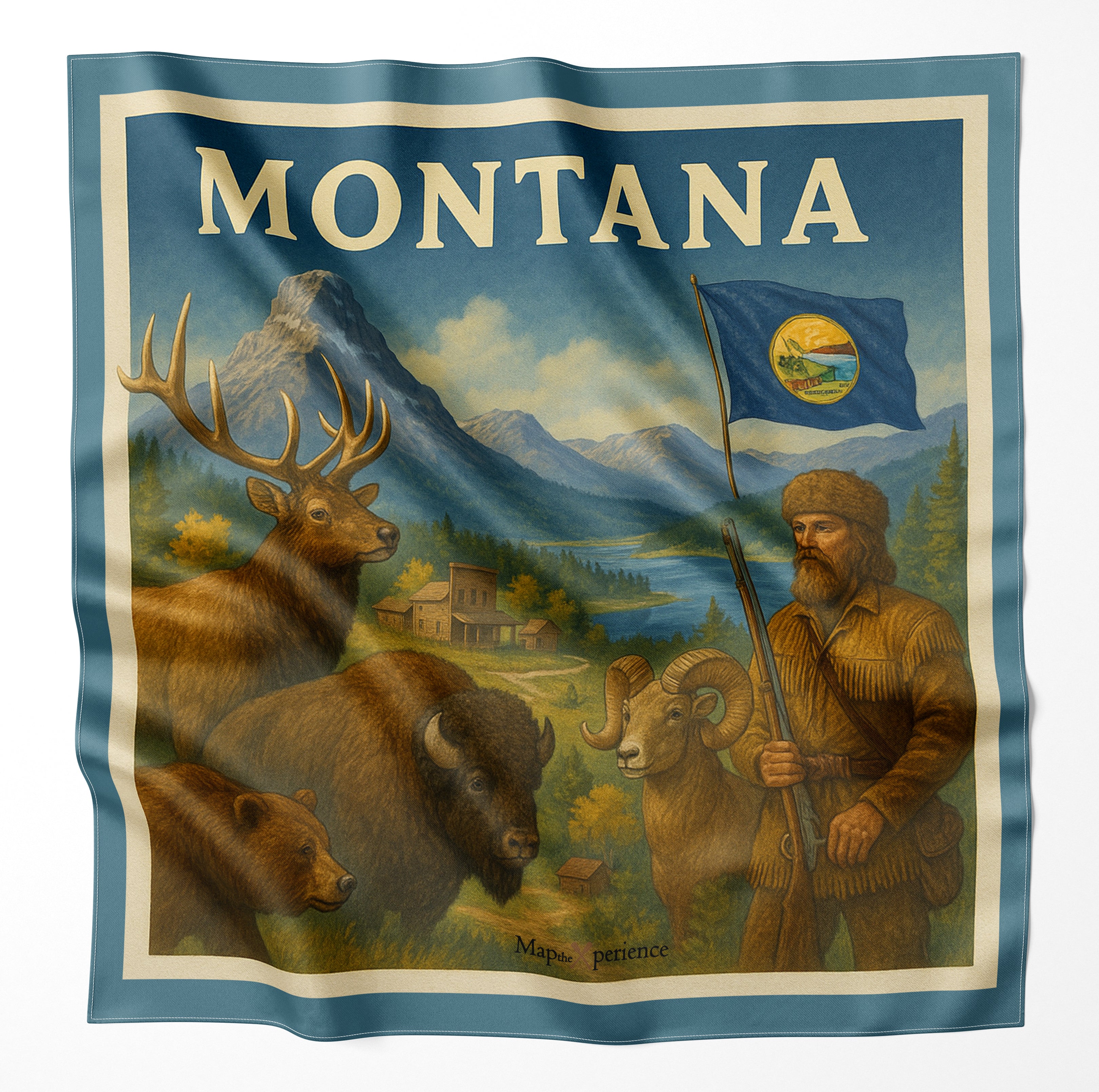 Big Hole River Montana Microfiber Map Bandana