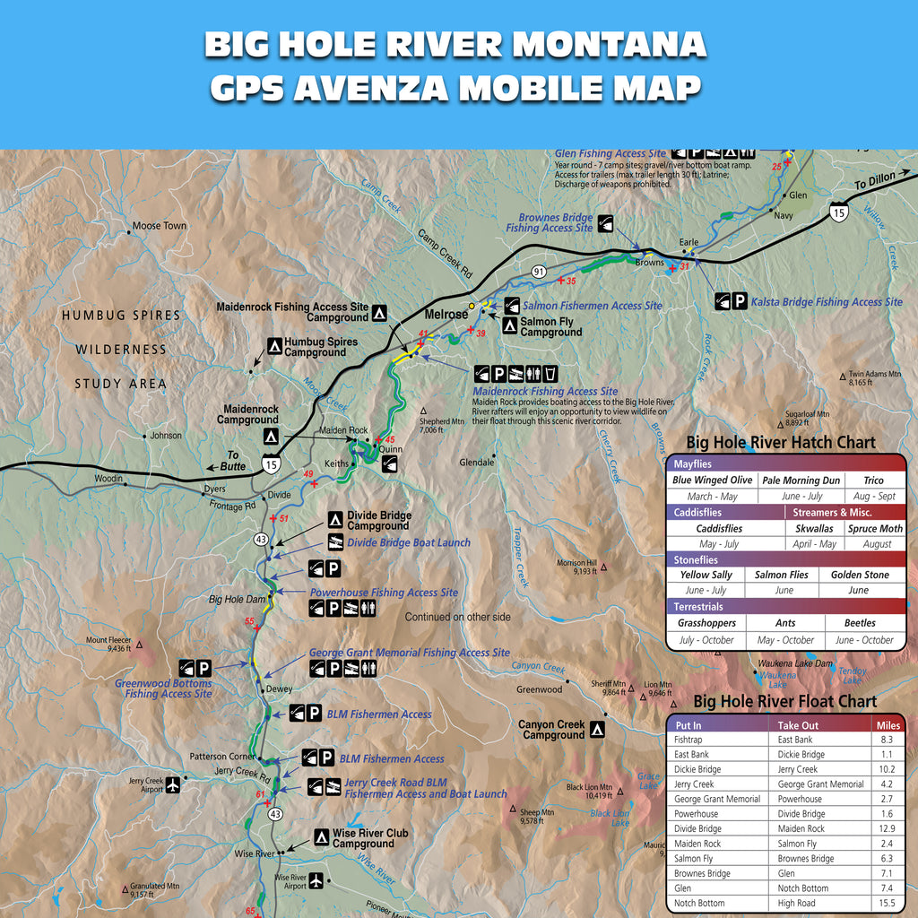 Big Hole River Montana Mobile GPS Fishing Map