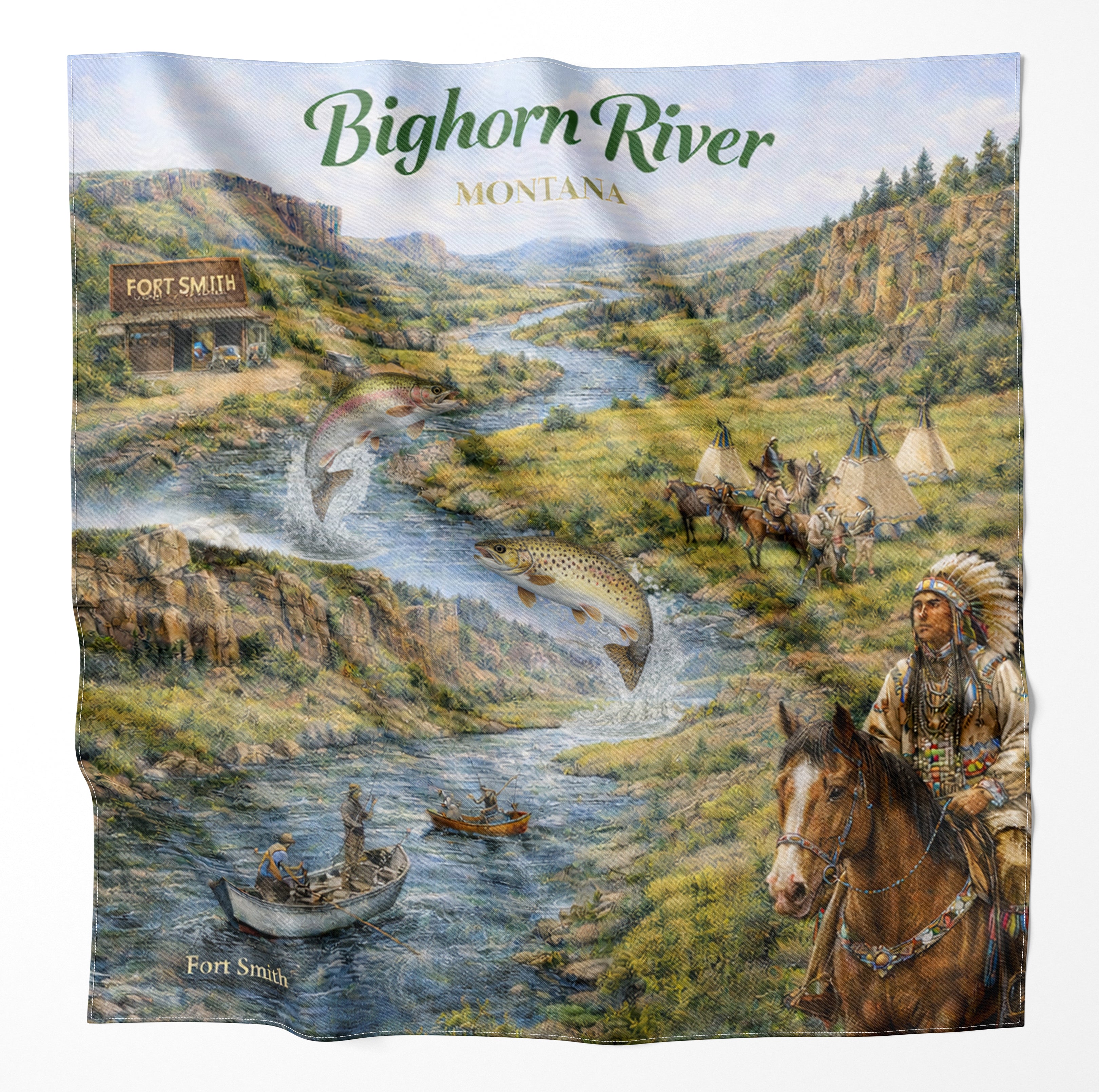 Bighorn River Montana Microfiber Cloth Bandana