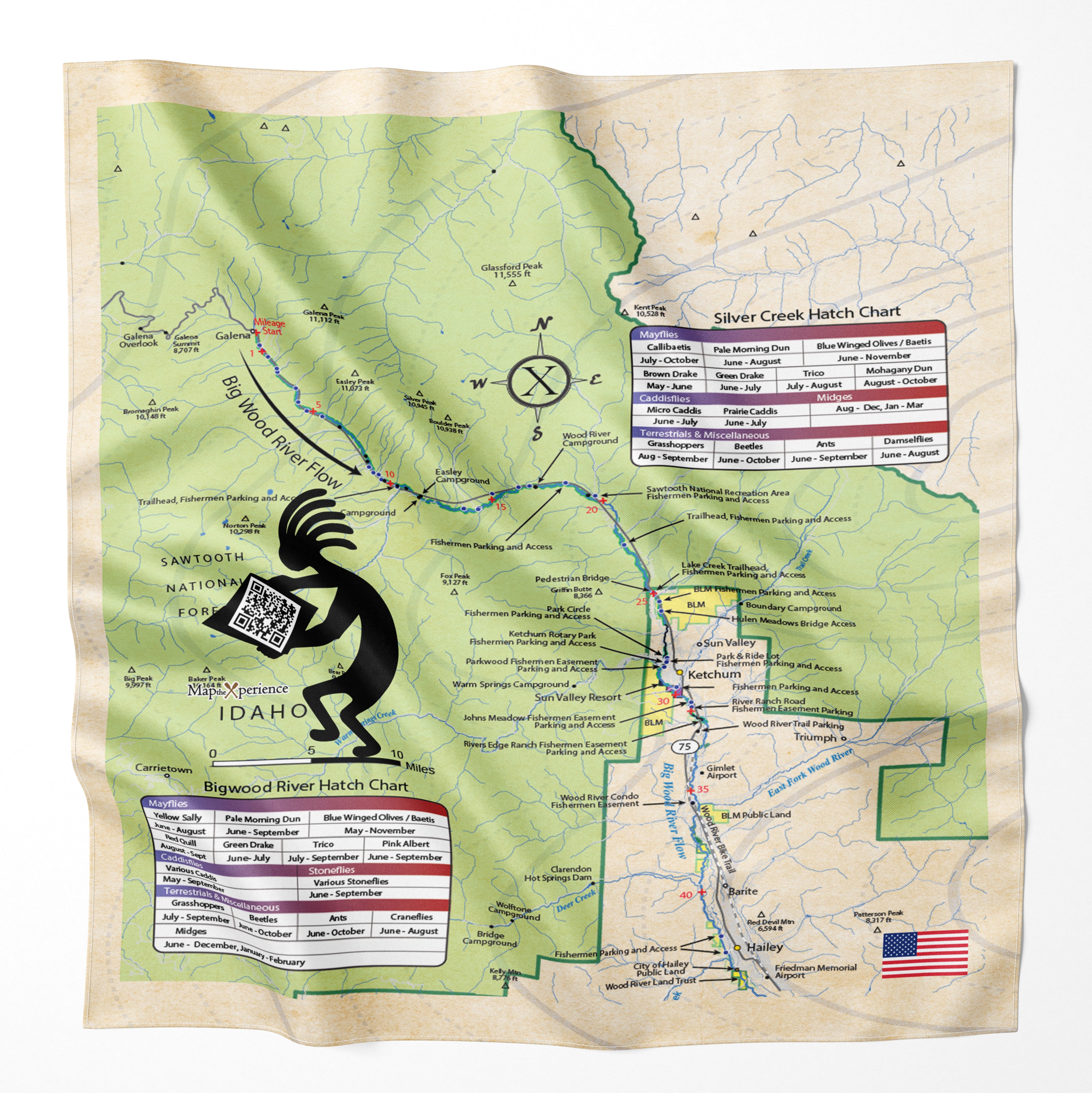 Silver Creek, Idaho Microfiber Map Bandana