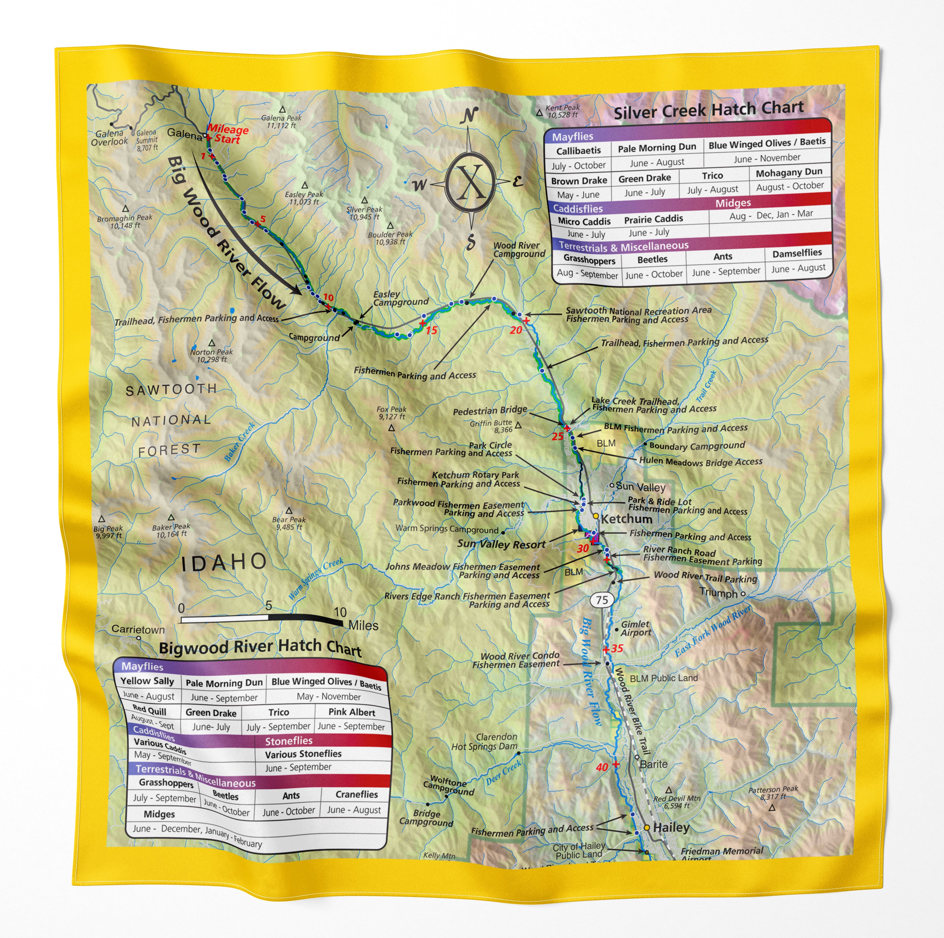 Bigwood River Idaho Microfiber Map Bandana
