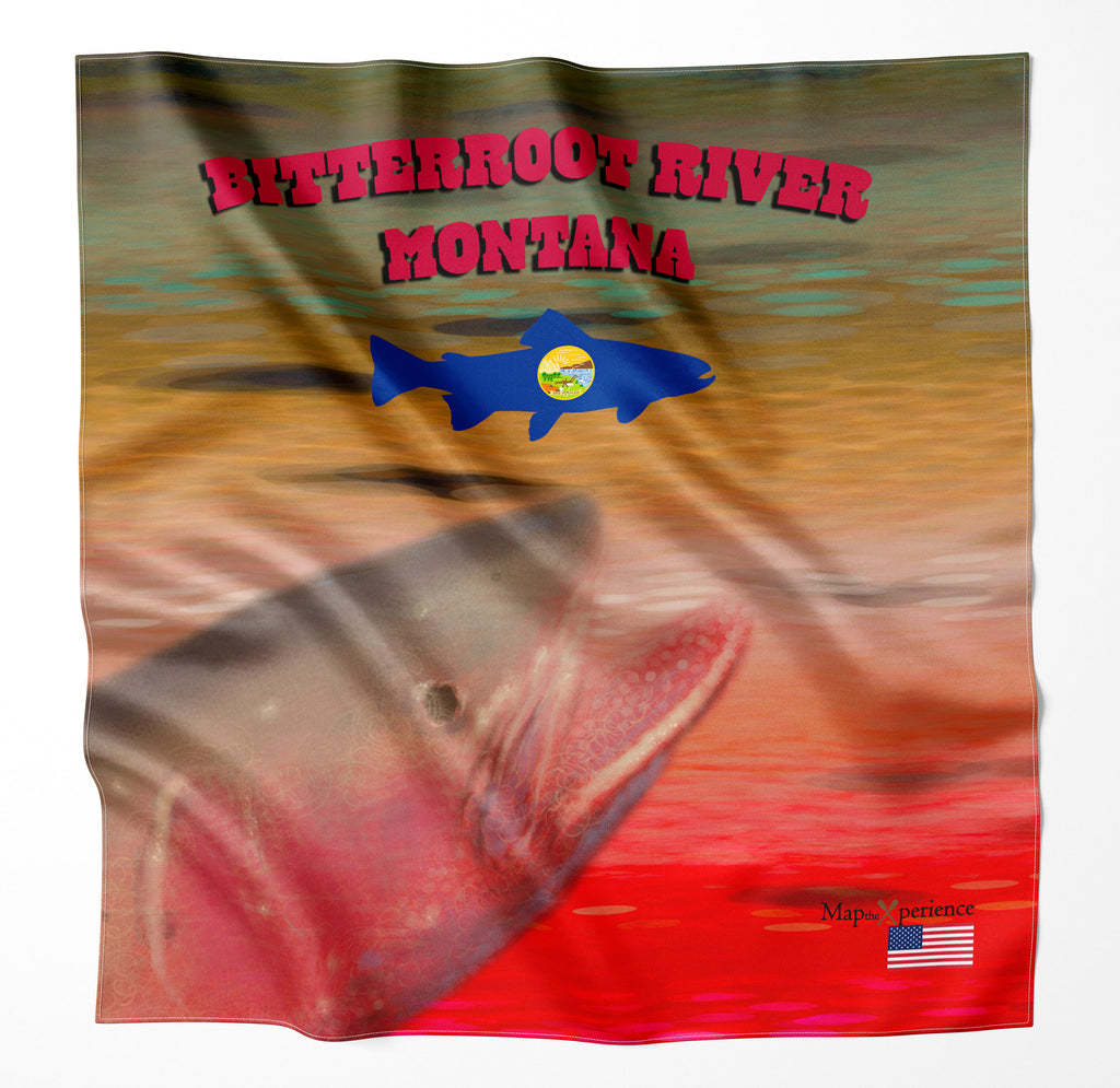 Bigwood River Idaho Microfiber Map Bandana
