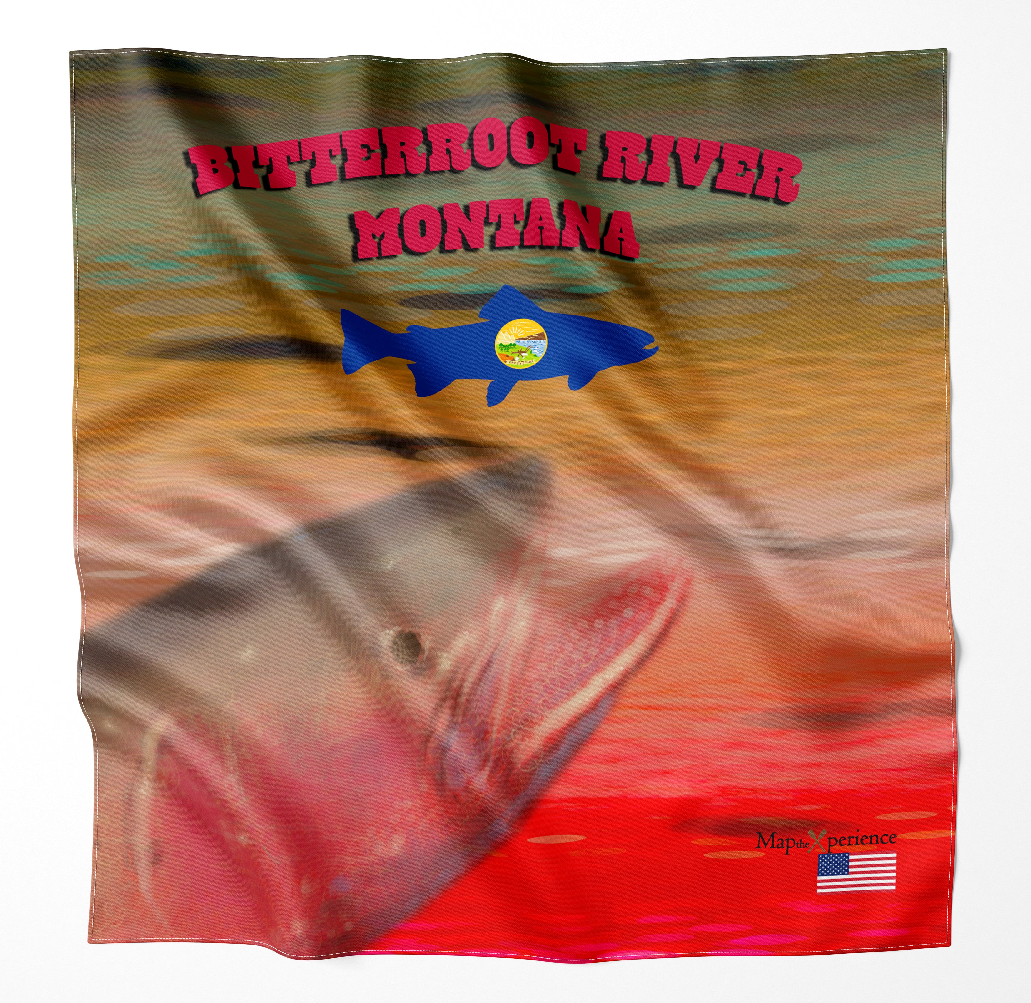Bigwood River Idaho Microfiber Map Bandana