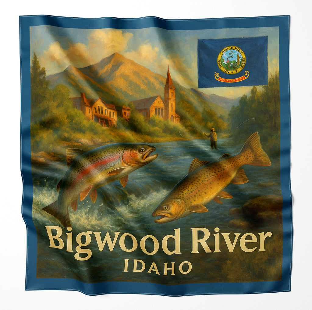 Bigwood River Idaho Microfiber Map Bandana