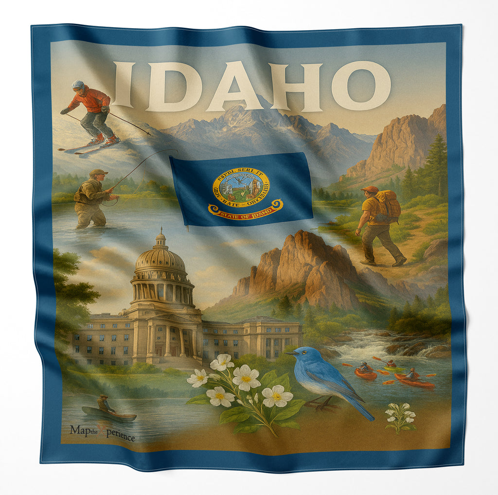 Bigwood River Idaho Microfiber Map Bandana