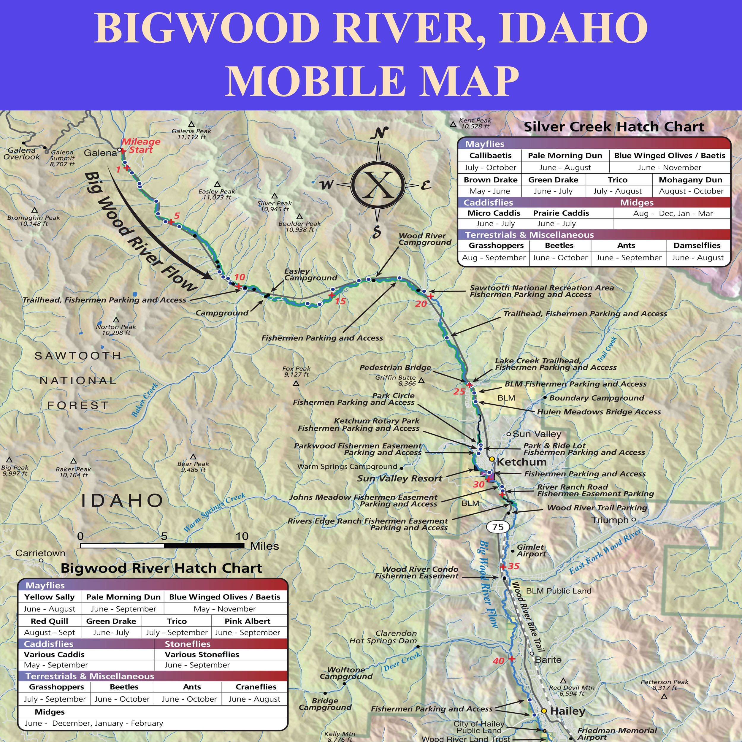Bigwood River Idaho Mobile GPS Fishing Map
