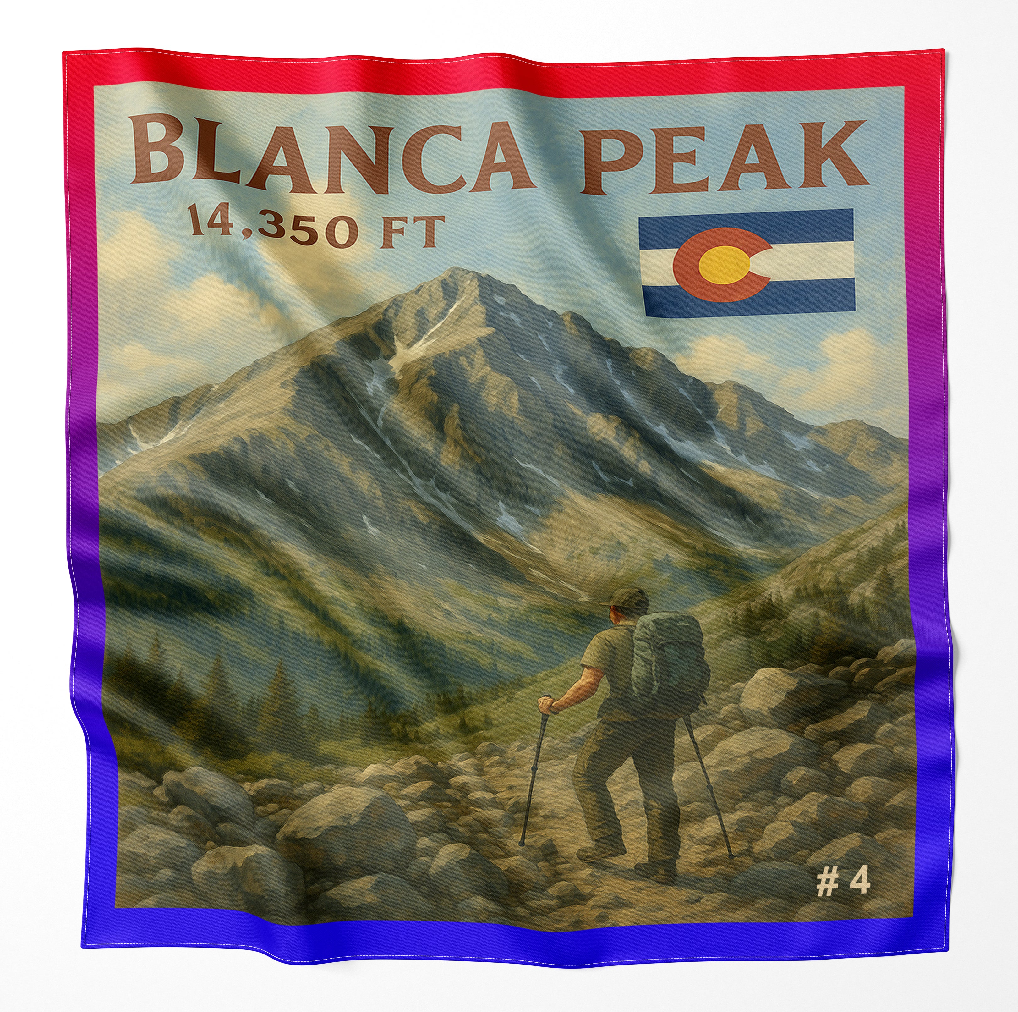 Blanca Peak Colorado 14er Microfiber Cloth Bandana