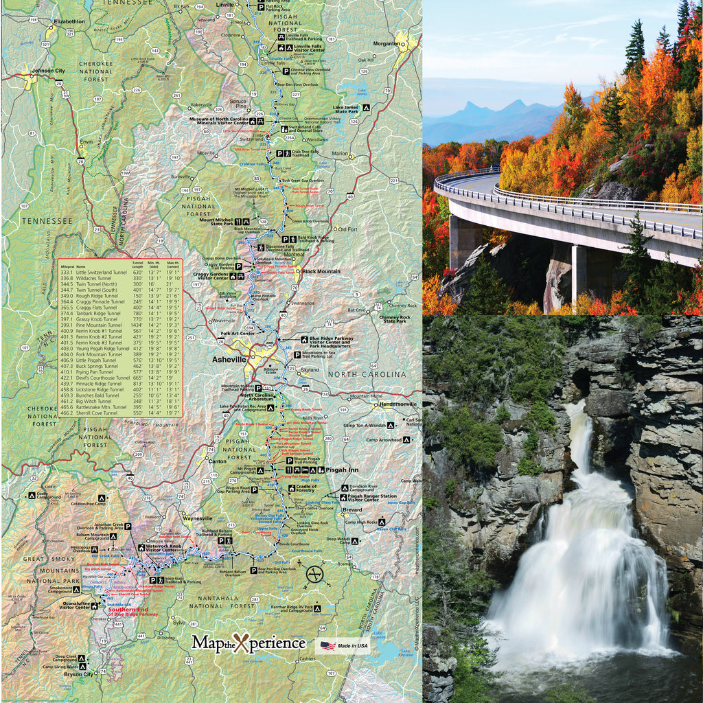 Blue Ridge Parkway North Carolina Map X Guard Neck Gaiter