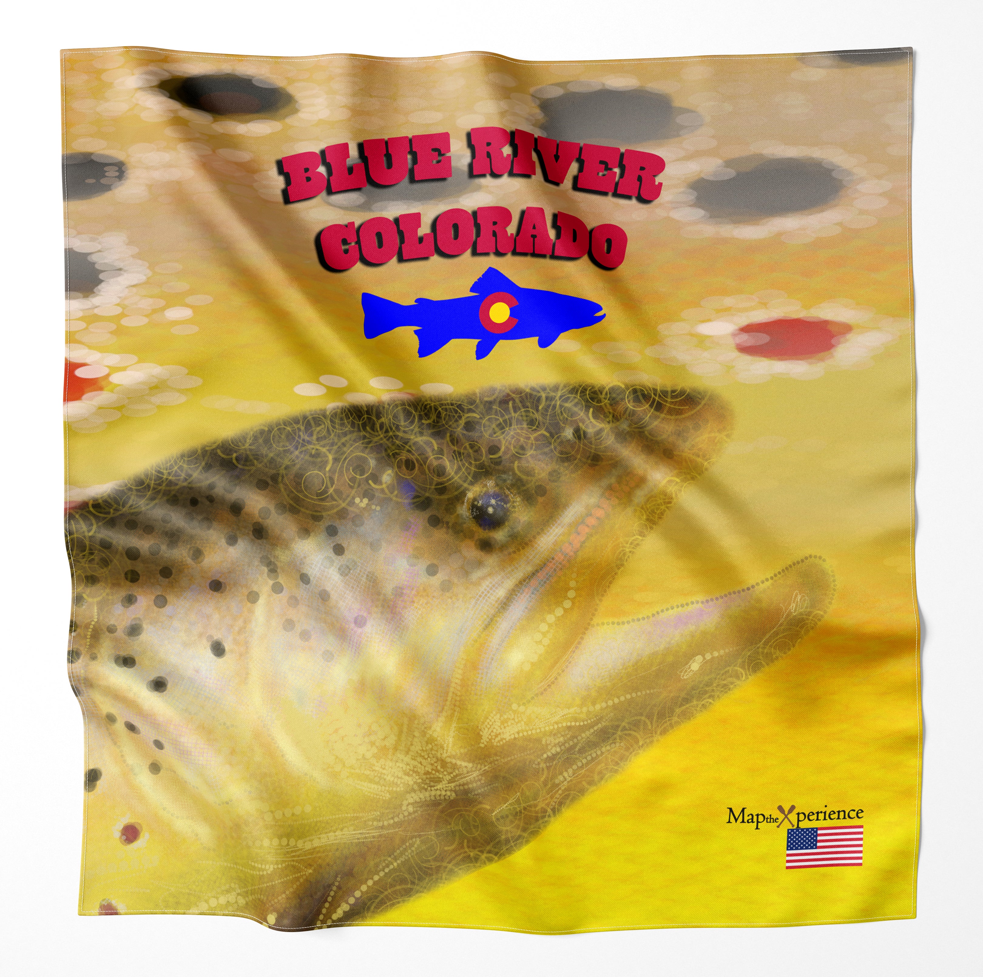 Blue River Colorado Microfiber Map Bandana