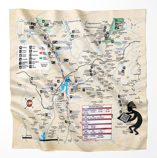 Blue River, Colorado Microfiber Map Bandana