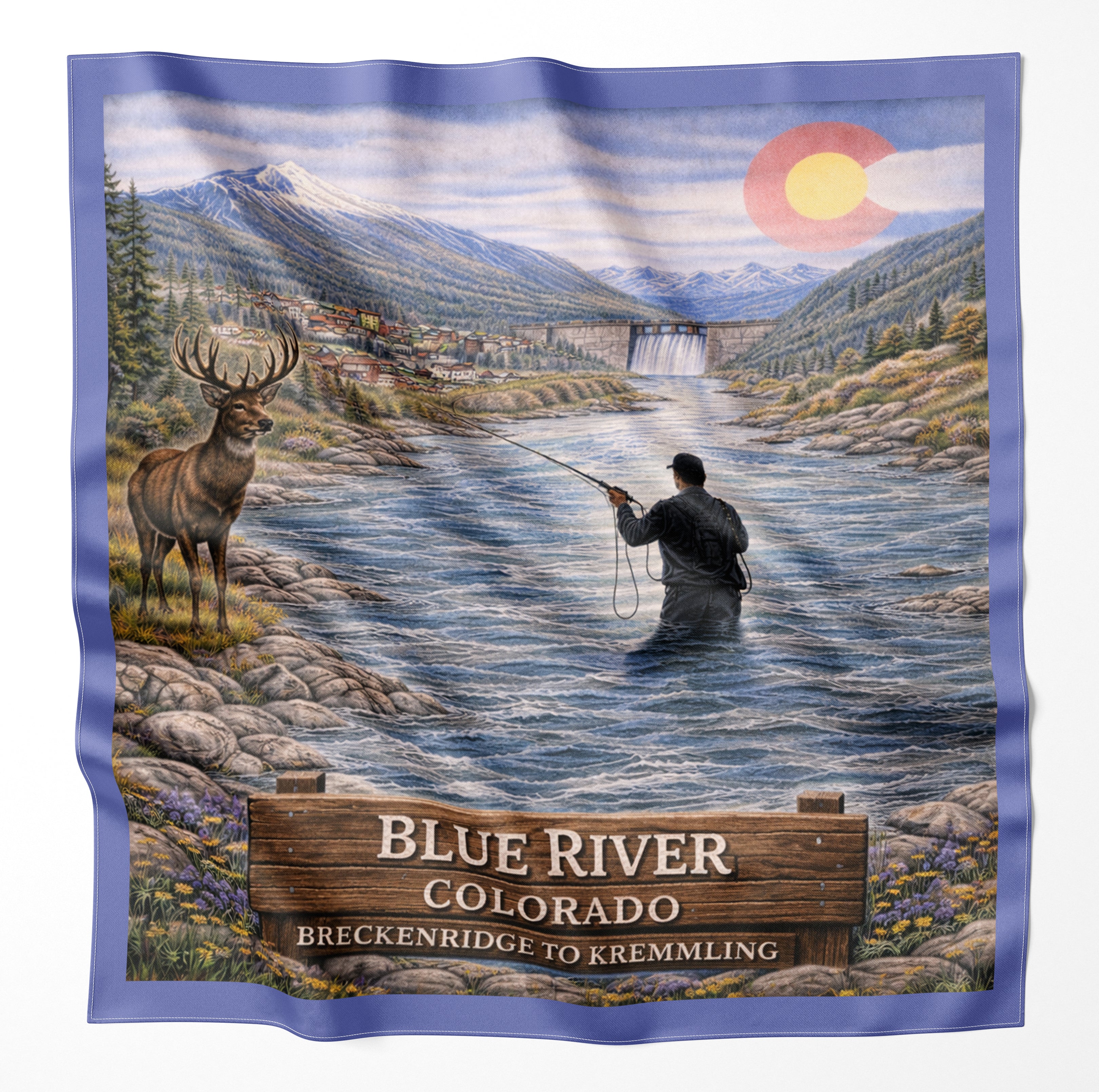 Blue River Colorado Fly Fishing Microfiber Cloth Bandana