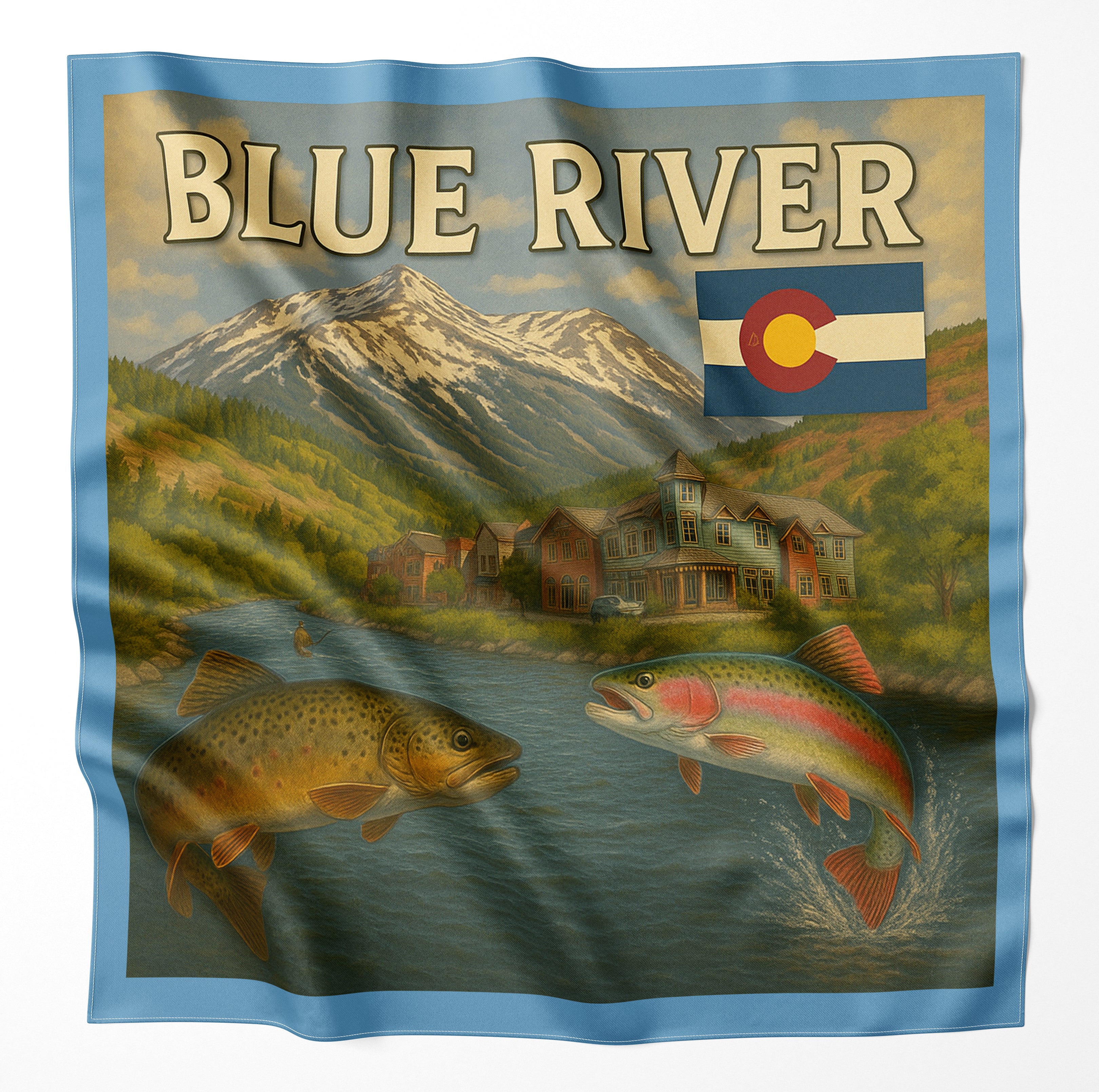 Blue River Colorado Microfiber Cloth Bandana