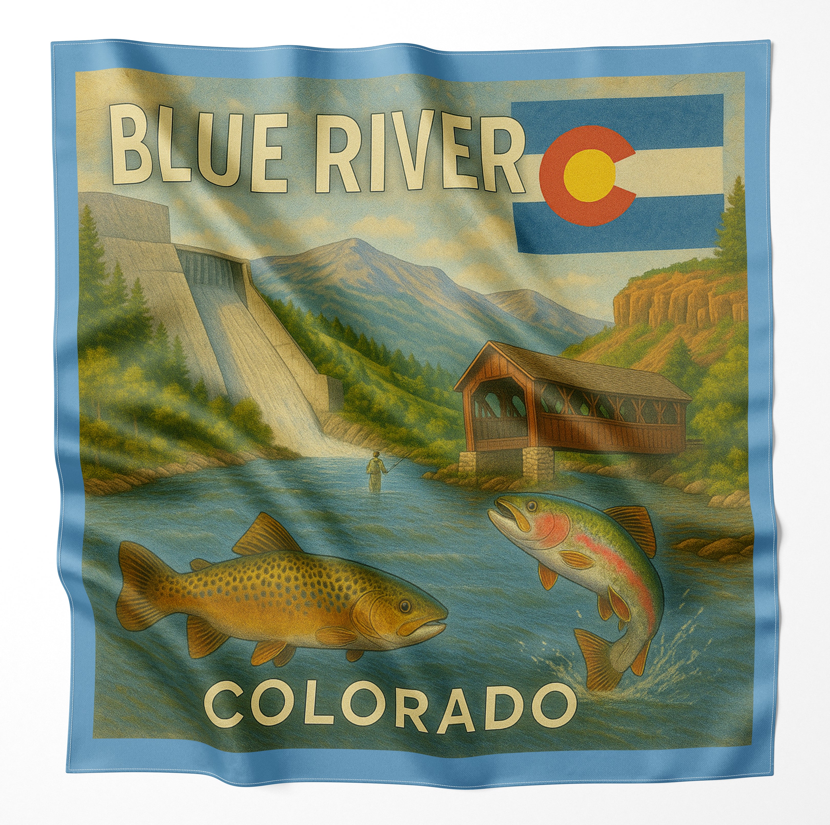 Blue River Colorado Microfiber Cloth Bandana