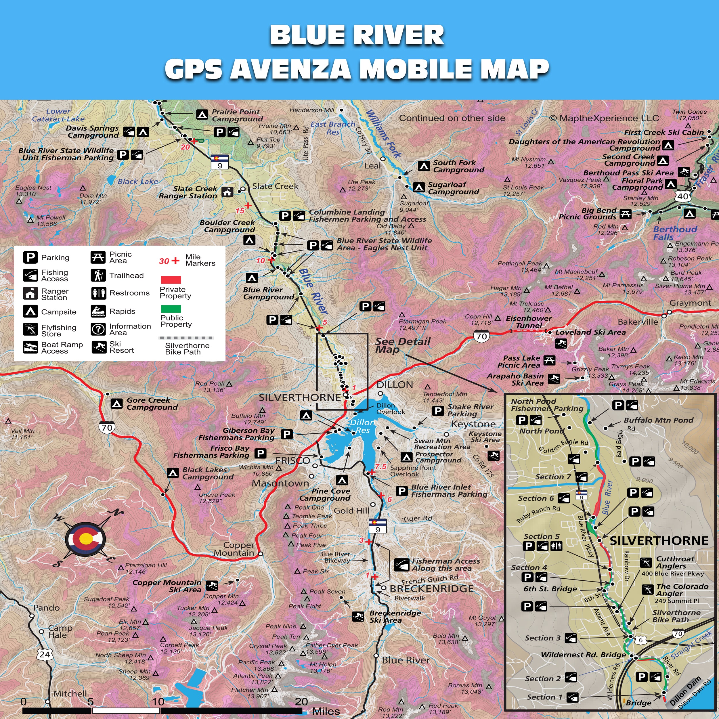 Blue River Colorado Mobile GPS Fishing Map