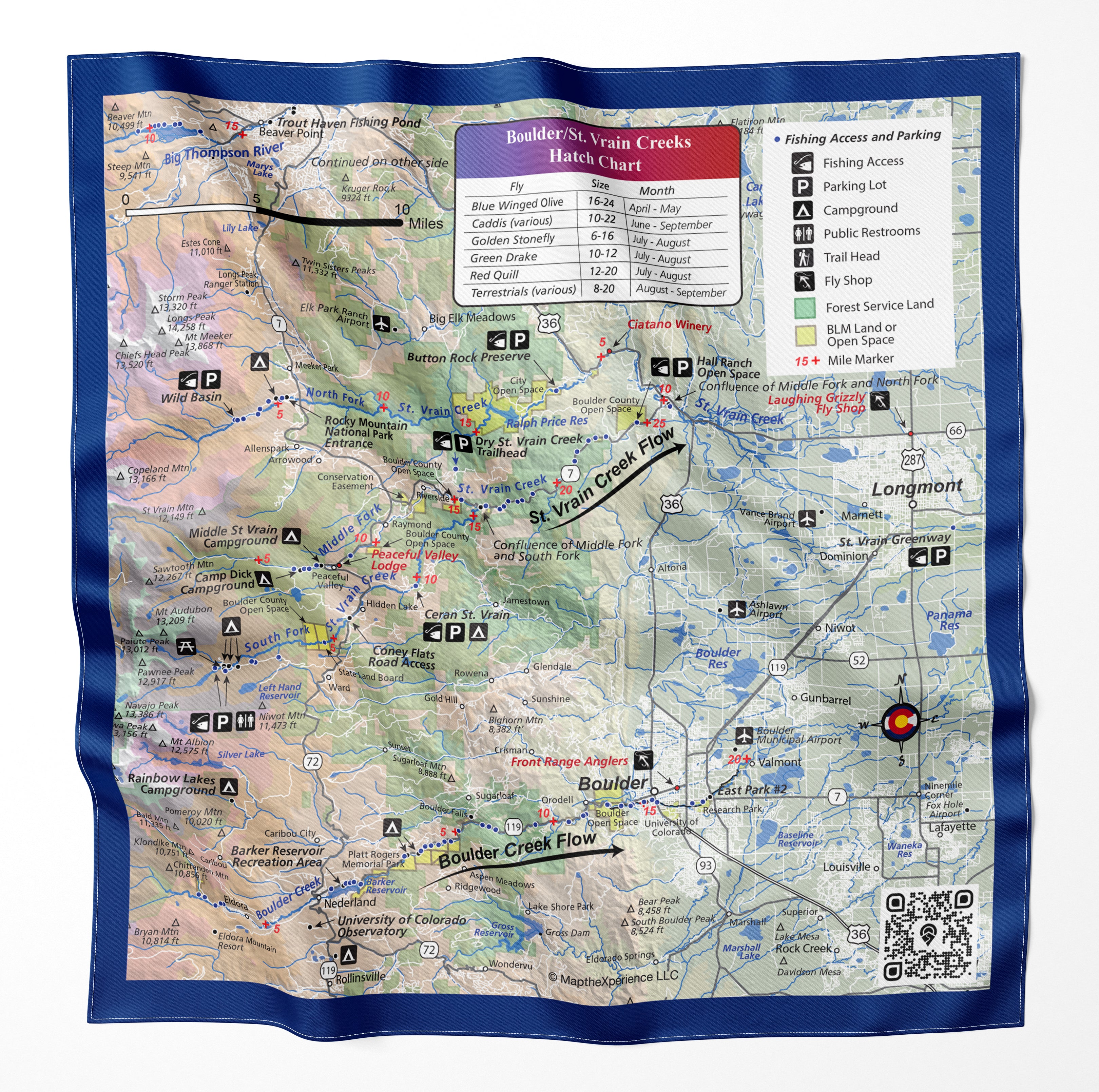 Boulder Creek Colorado Microfiber Map Bandana
