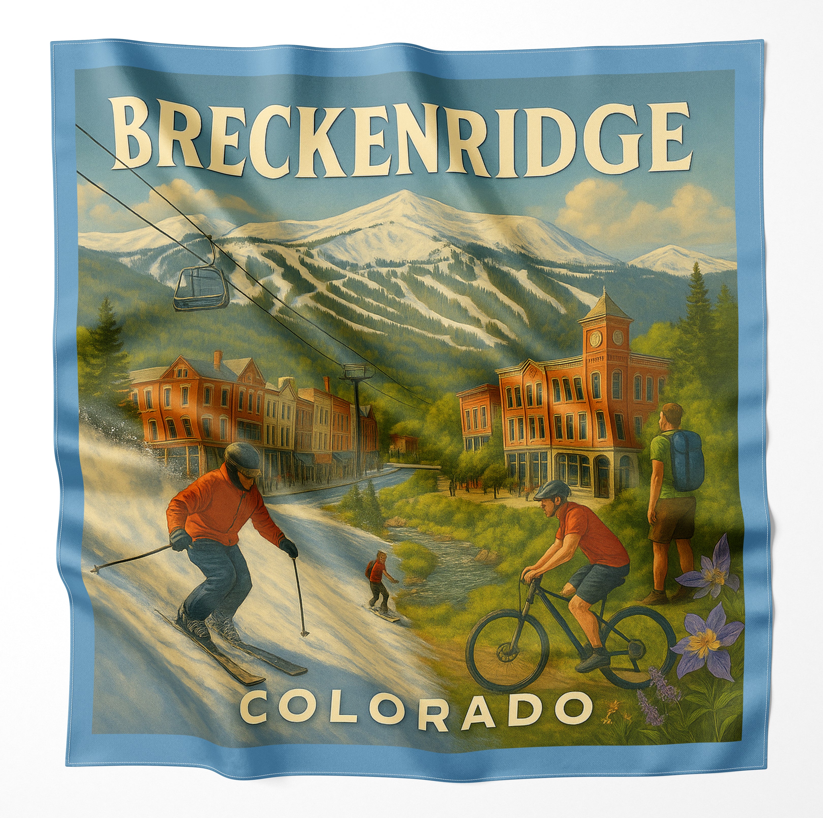 Breckenridge Colorado Microfiber Cloth Bandana