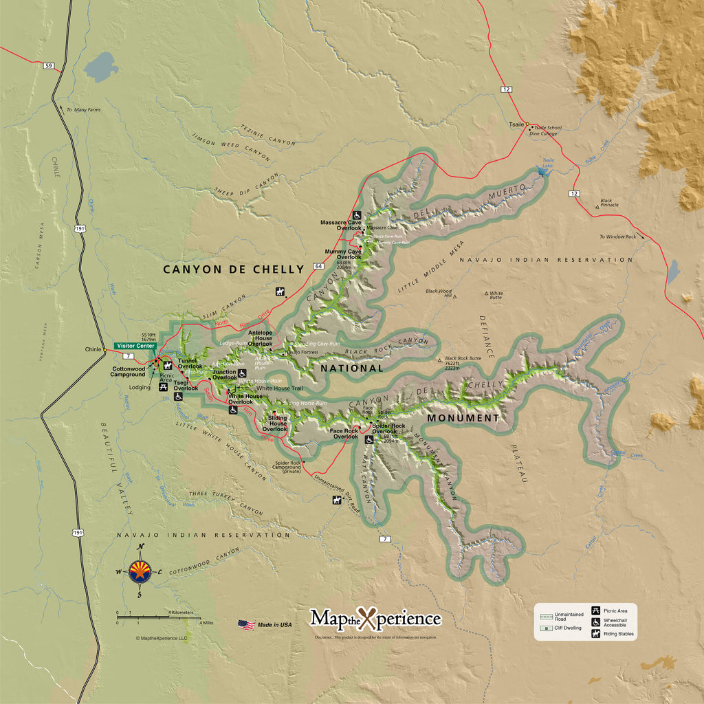 Canyon De Chelly National Monument Map X Guard Neck Gaiter