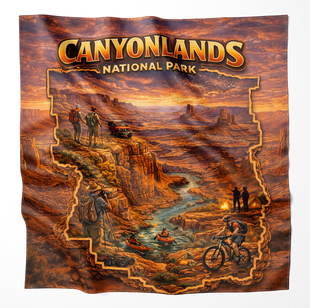 Canyonlands National Park – Microfiber Map Cloth Bandana