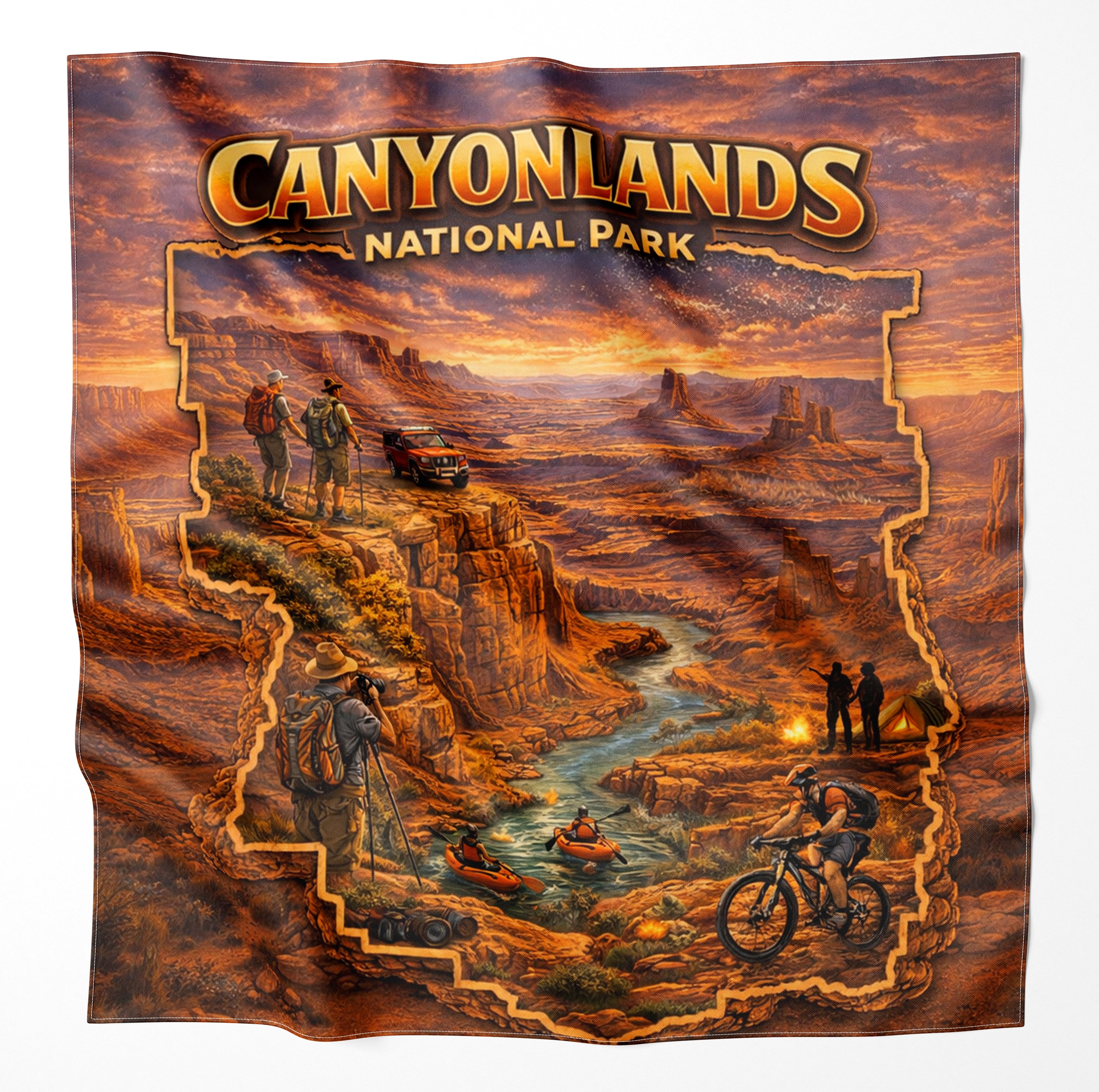 Canyonlands National Park – Microfiber Map Cloth Bandana